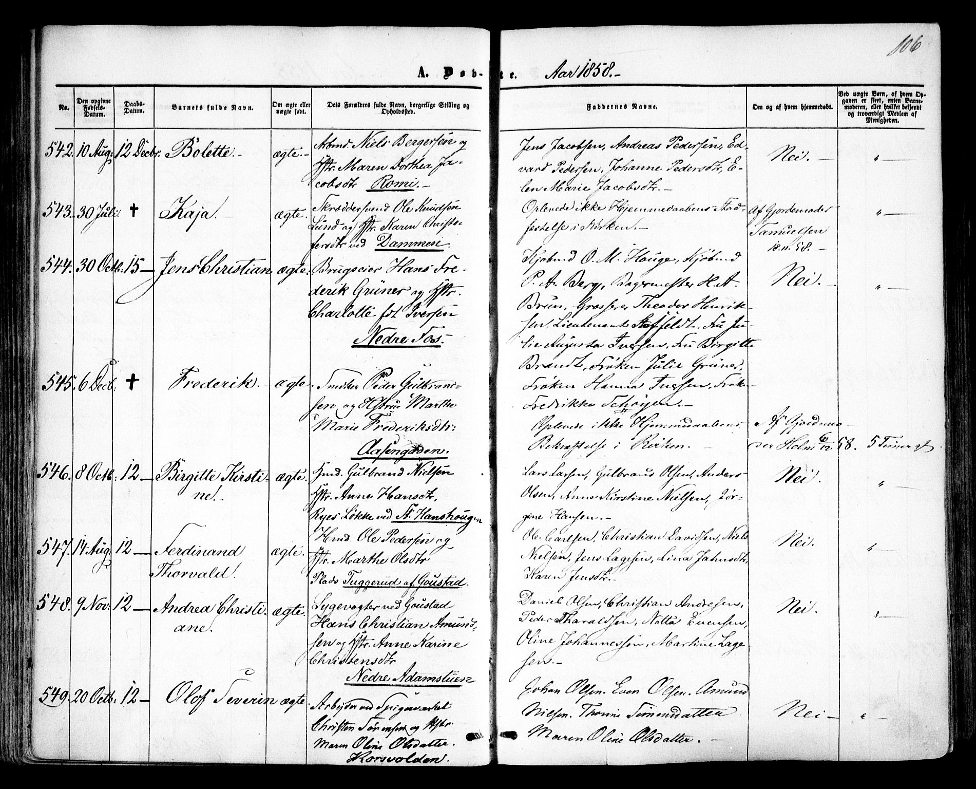 Vestre Aker prestekontor Kirkebøker, AV/SAO-A-10025/F/Fa/L0003: Parish register (official) no. 3, 1857-1868, p. 106