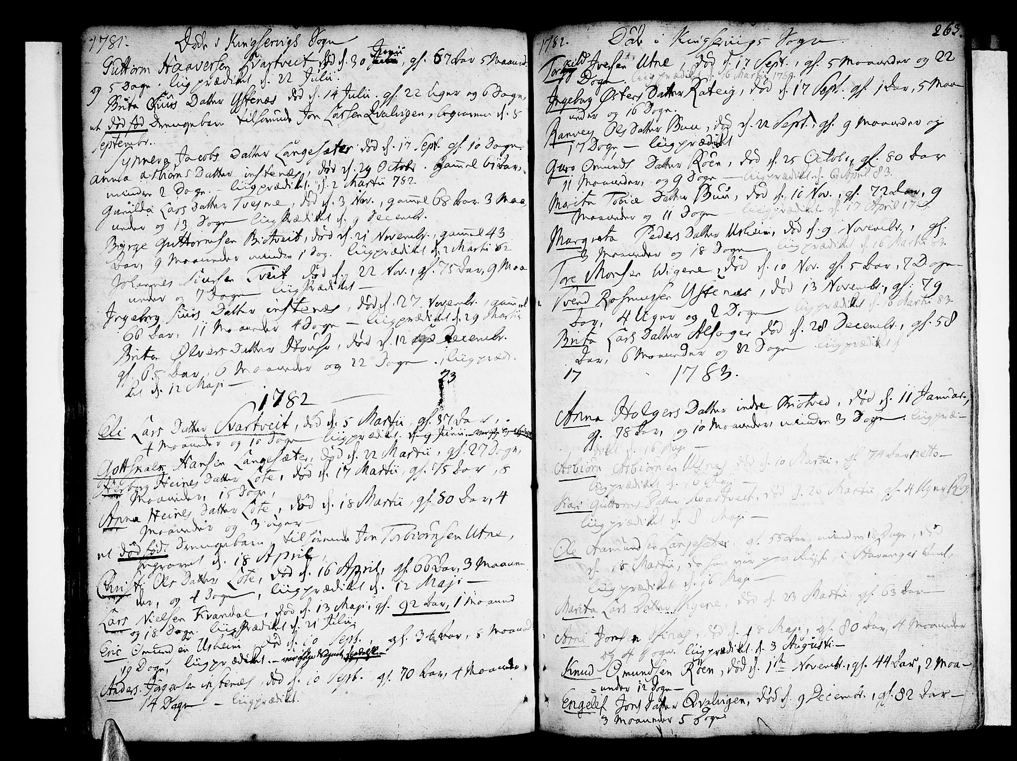 Ullensvang sokneprestembete, SAB/A-78701/H/Haa: Parish register (official) no. A 6 /2, 1758-1788, p. 263