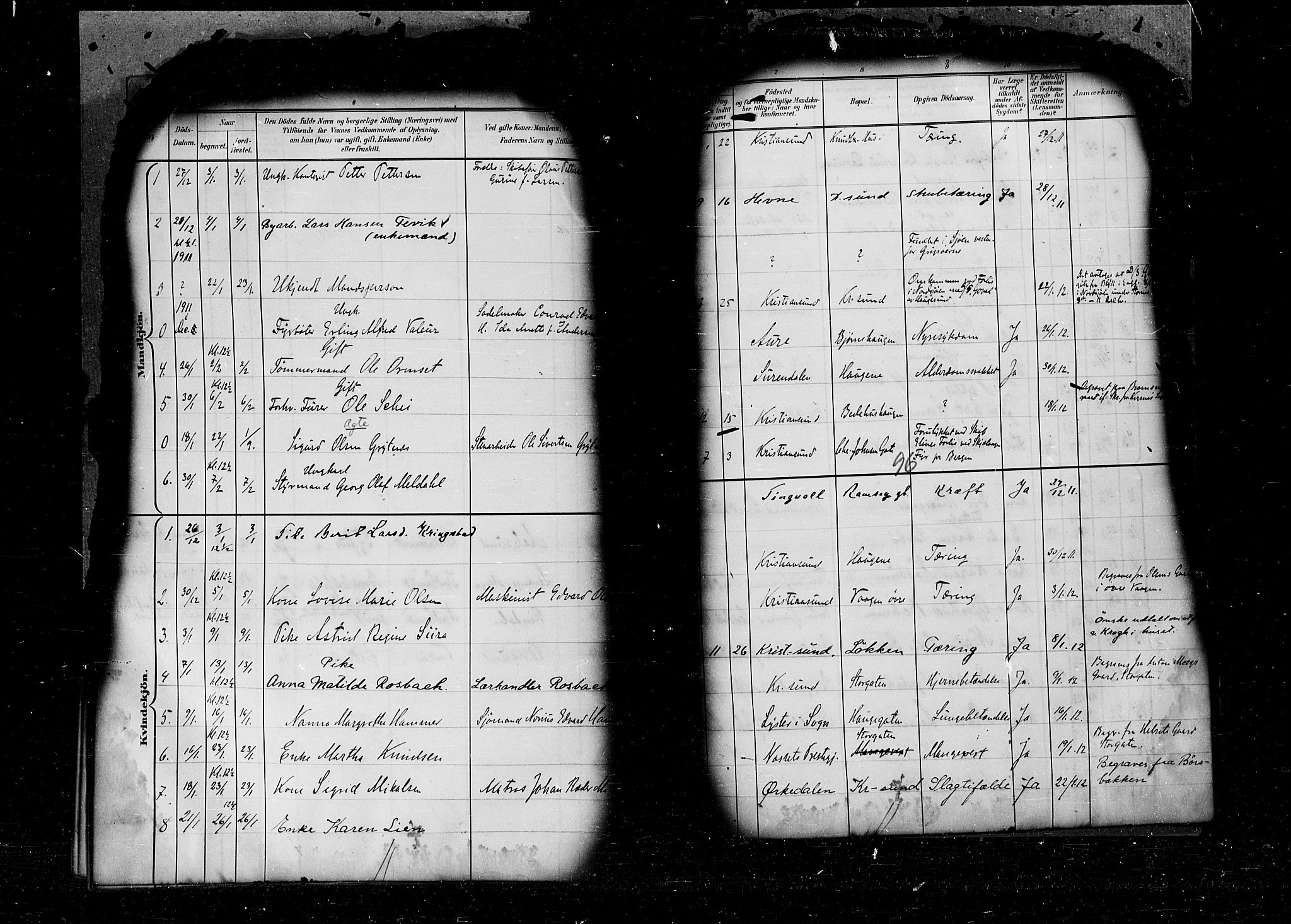 Kristiansund sokneprestkontor, SAT/A-1068/1/I/I1: Parish register (official) no. 6e, 1901-1916, p. 96