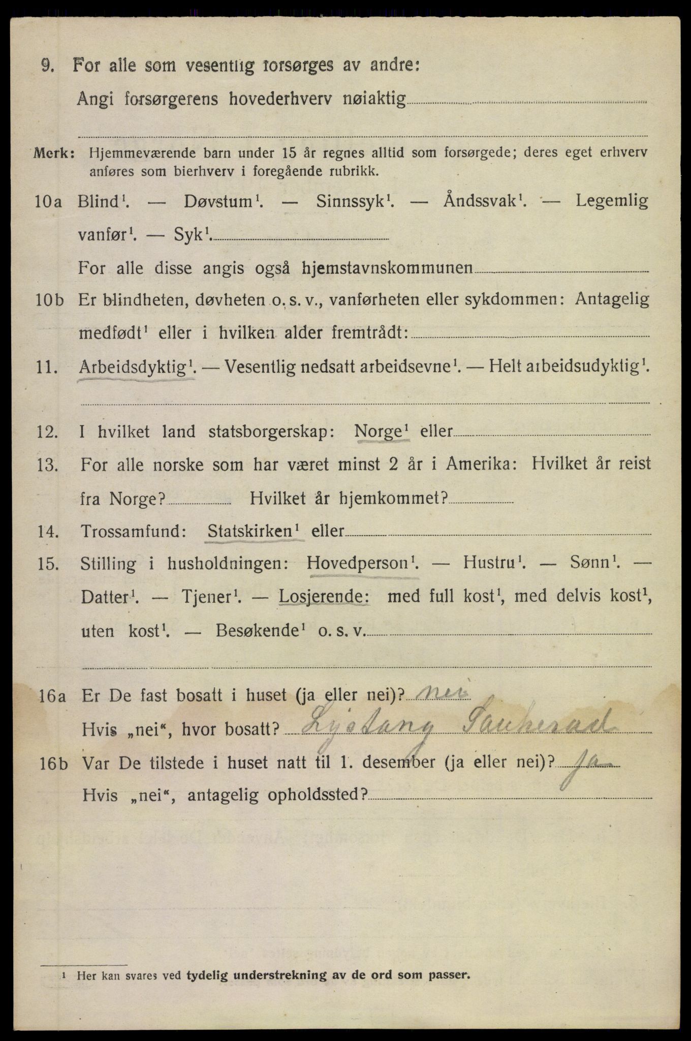 SAKO, 1920 census for Sauherad, 1920, p. 2862