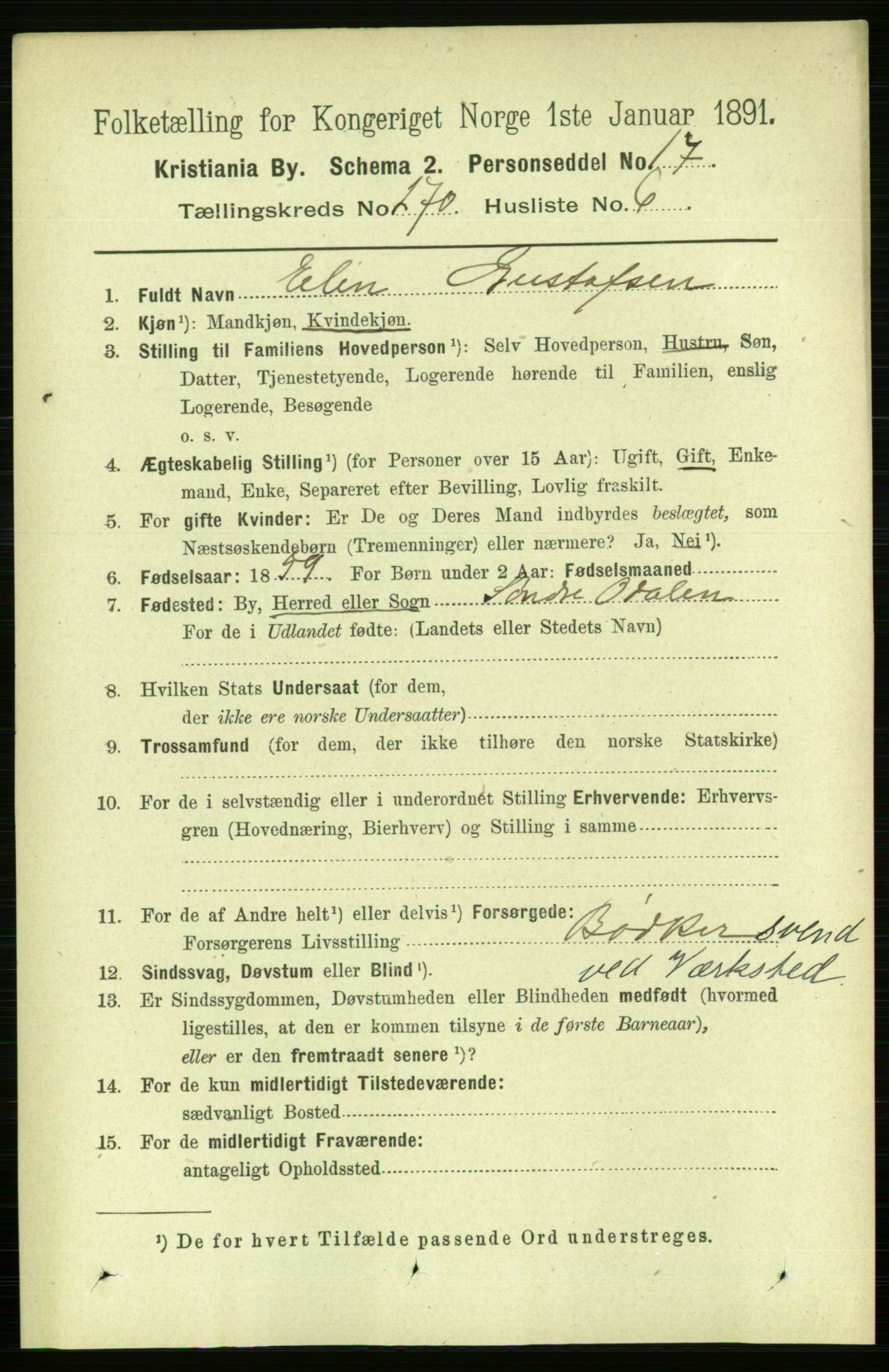 RA, 1891 census for 0301 Kristiania, 1891, p. 164159