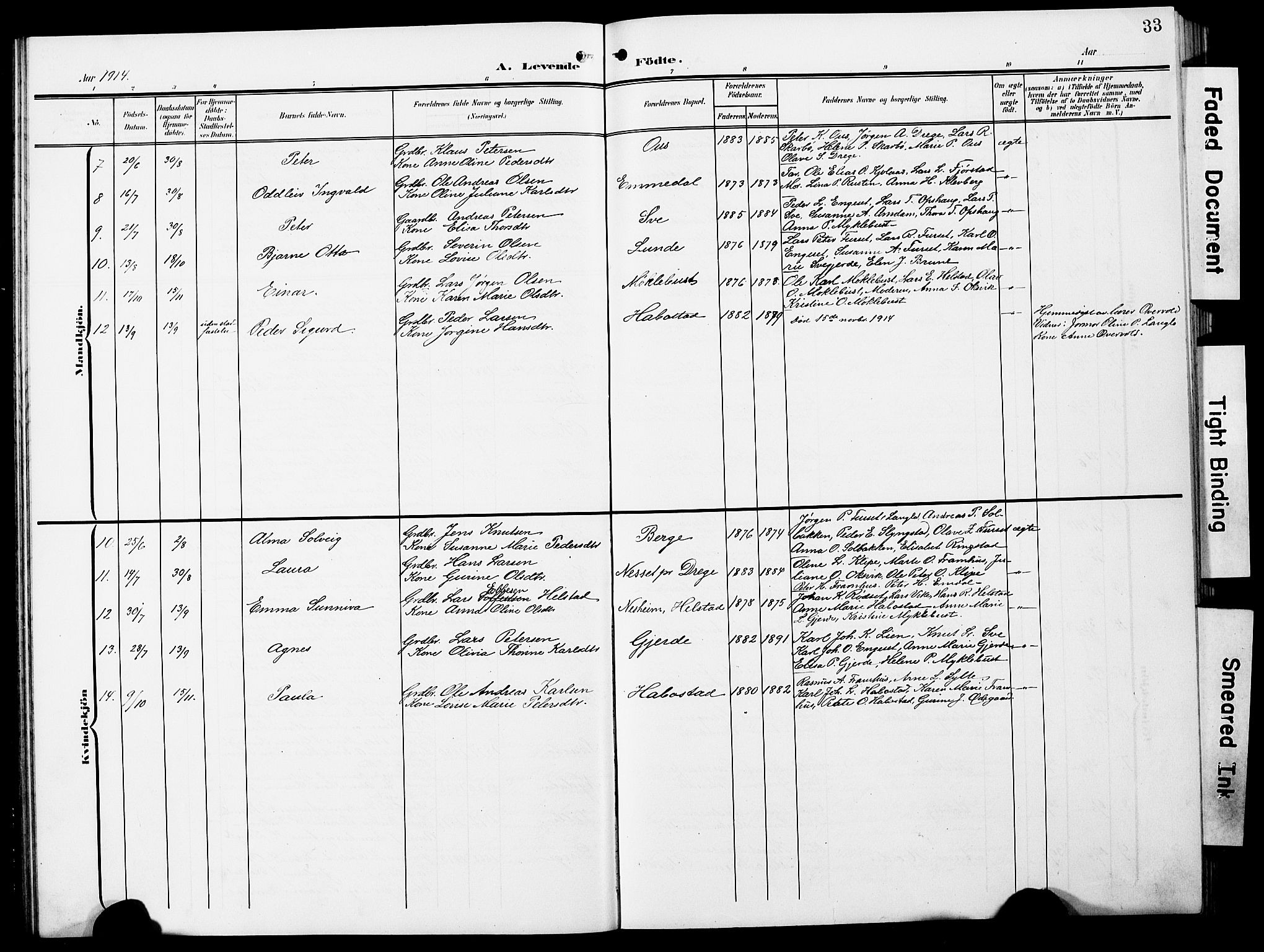 Ministerialprotokoller, klokkerbøker og fødselsregistre - Møre og Romsdal, SAT/A-1454/520/L0293: Parish register (copy) no. 520C05, 1902-1923, p. 33