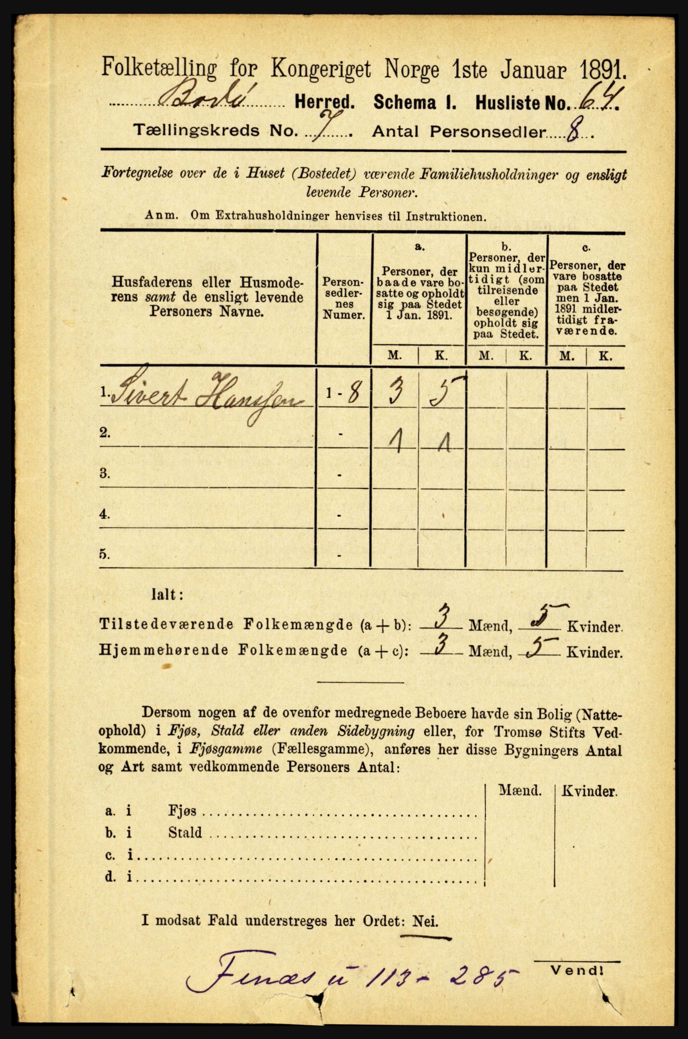 RA, 1891 census for 1843 Bodø, 1891, p. 4626