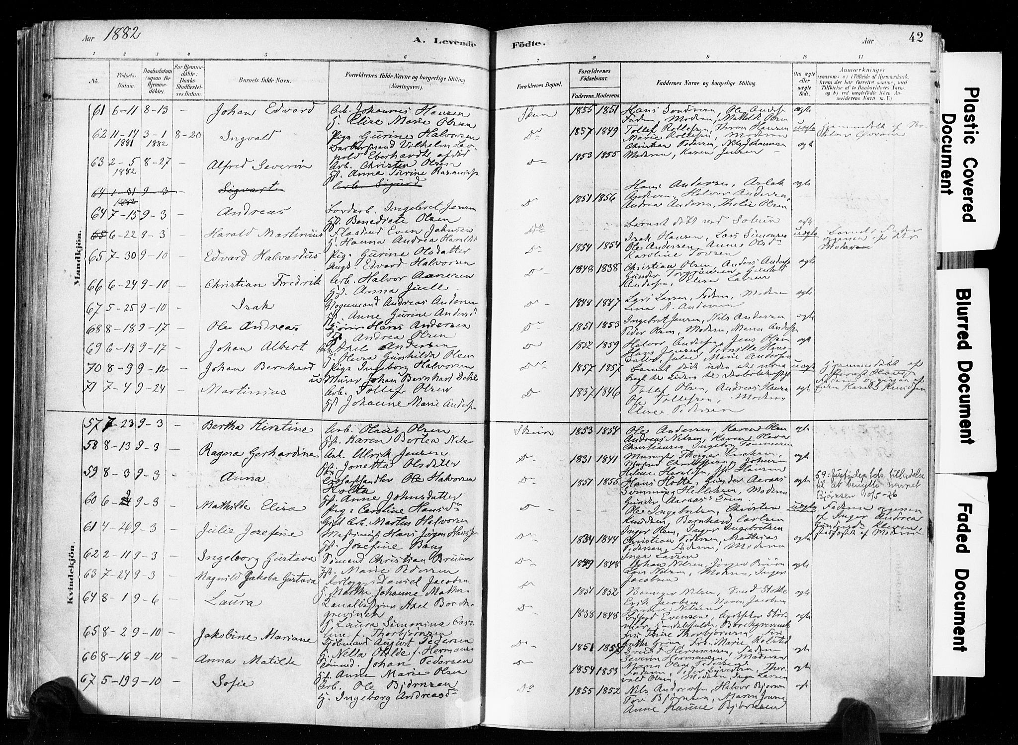 Skien kirkebøker, AV/SAKO-A-302/F/Fa/L0009: Parish register (official) no. 9, 1878-1890, p. 42