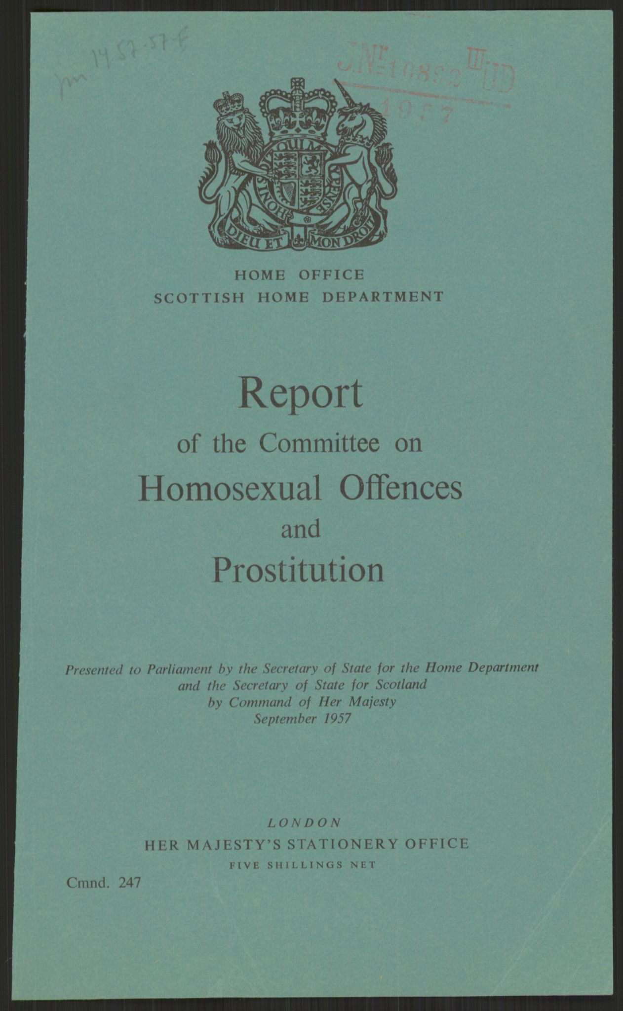 Justisdepartementet, Lovavdelingen, AV/RA-S-3212/D/De/L0029/0001: Straffeloven / Straffelovens revisjon: 5 - Ot. prp. nr.  41 - 1945: Homoseksualiet. 3 mapper, 1956-1970, p. 583