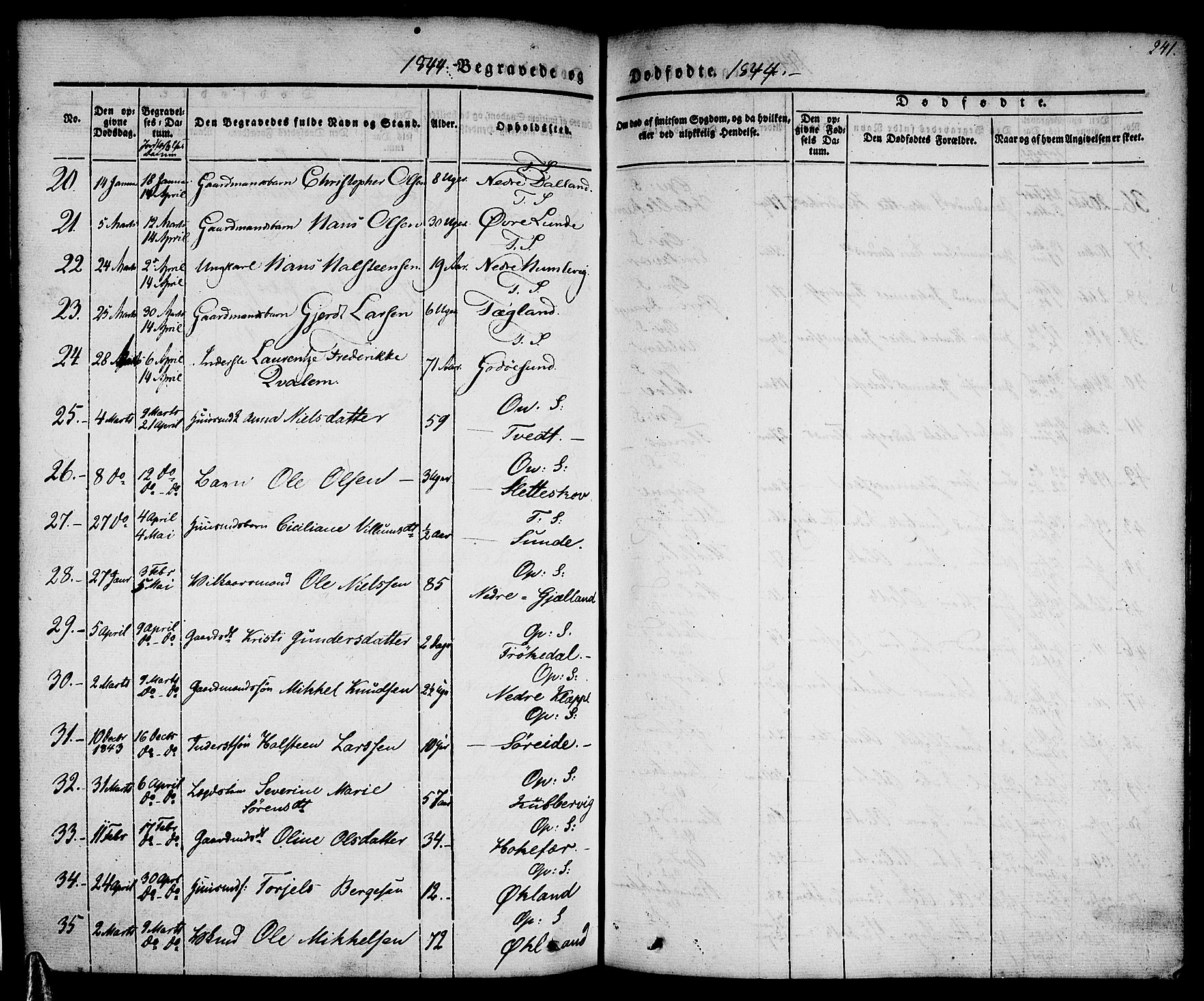 Tysnes sokneprestembete, SAB/A-78601/H/Haa: Parish register (official) no. A 9, 1837-1848, p. 241
