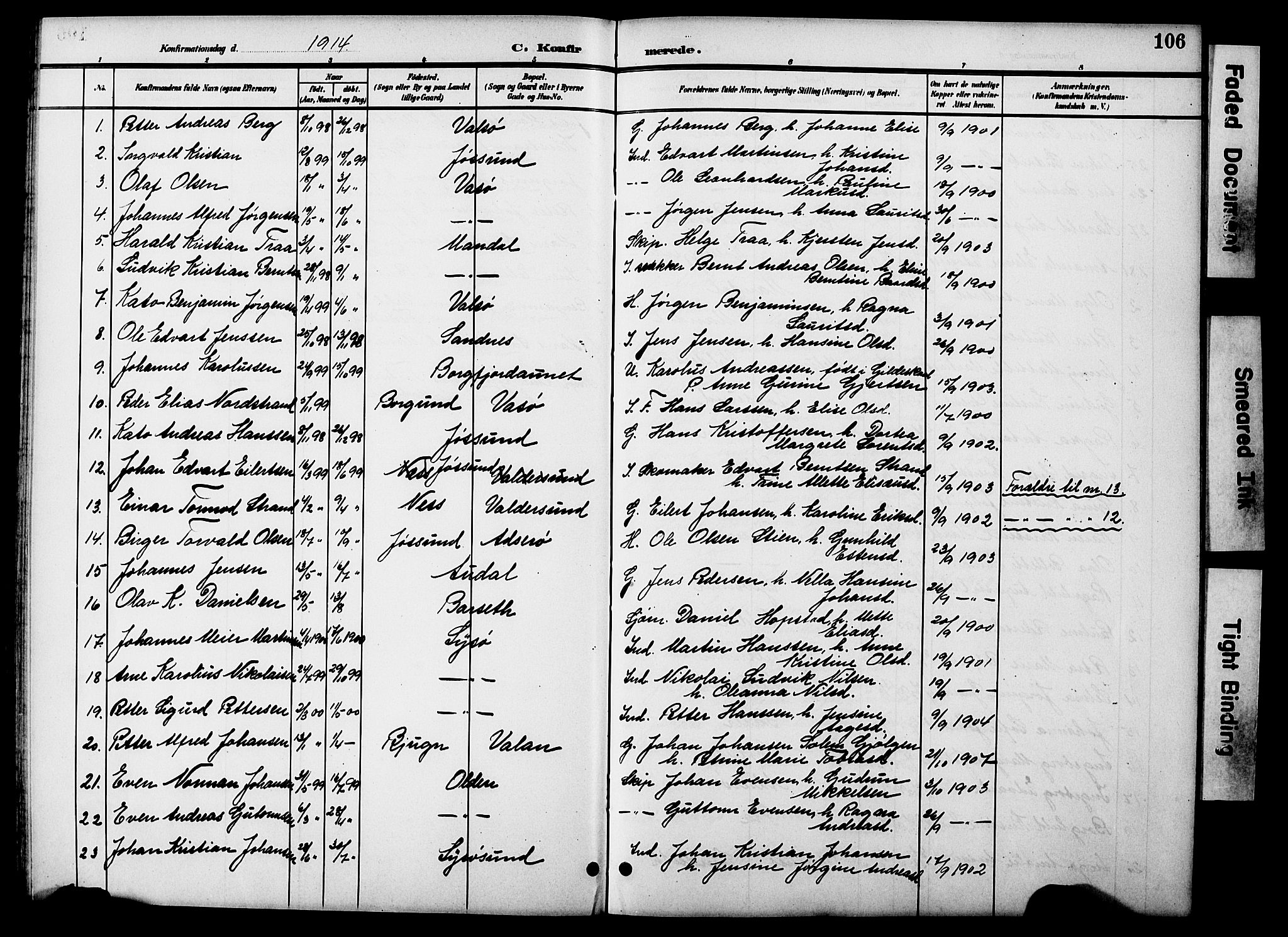 Ministerialprotokoller, klokkerbøker og fødselsregistre - Sør-Trøndelag, SAT/A-1456/654/L0666: Parish register (copy) no. 654C02, 1901-1925, p. 106
