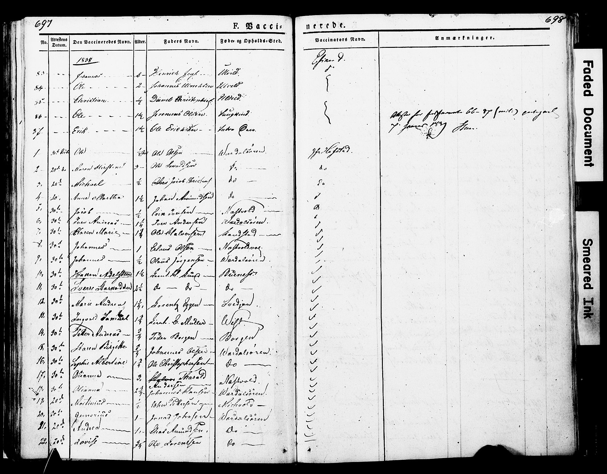 Ministerialprotokoller, klokkerbøker og fødselsregistre - Nord-Trøndelag, SAT/A-1458/723/L0243: Parish register (official) no. 723A12, 1822-1851, p. 697-698