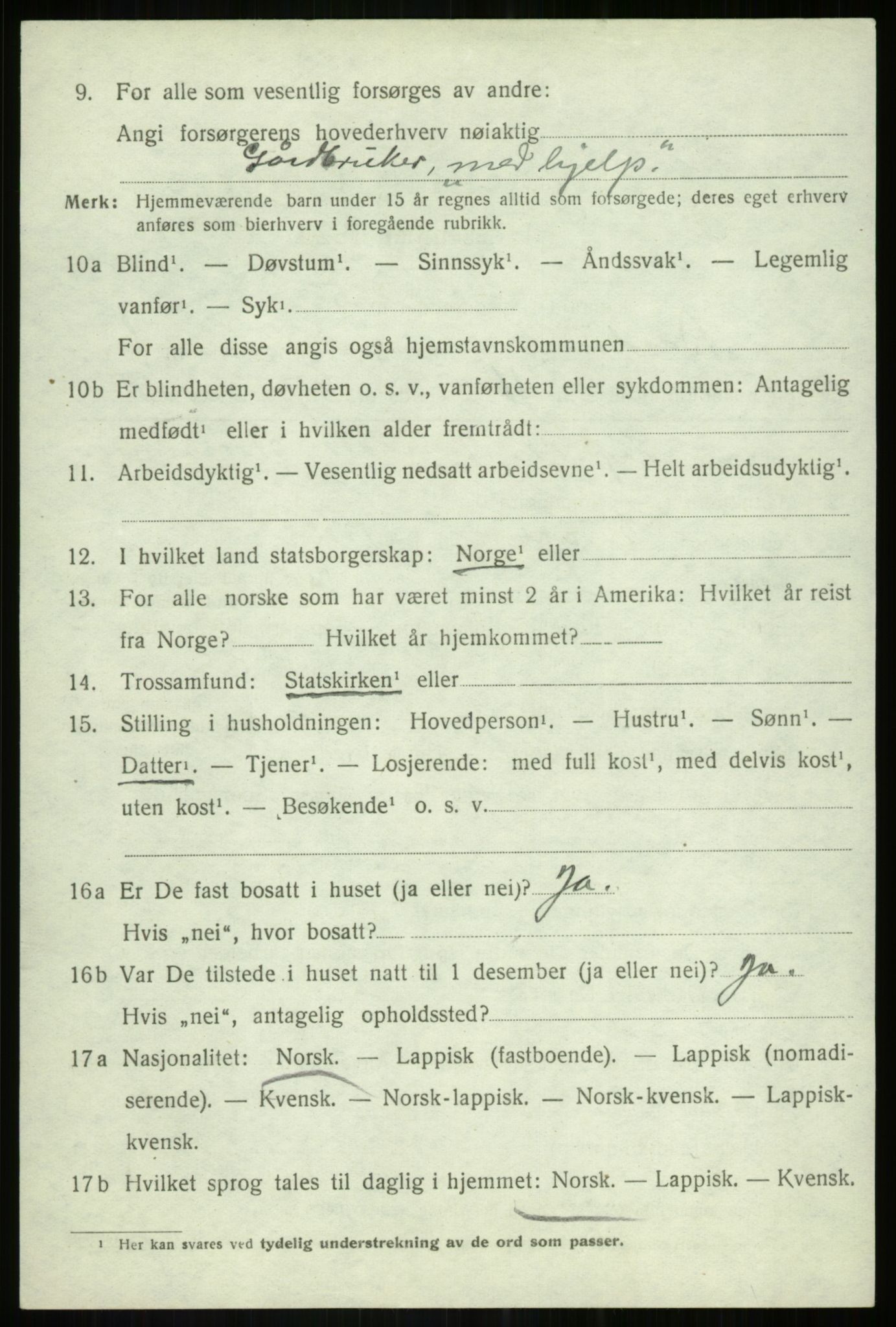 SATØ, 1920 census for Bardu, 1920, p. 2722