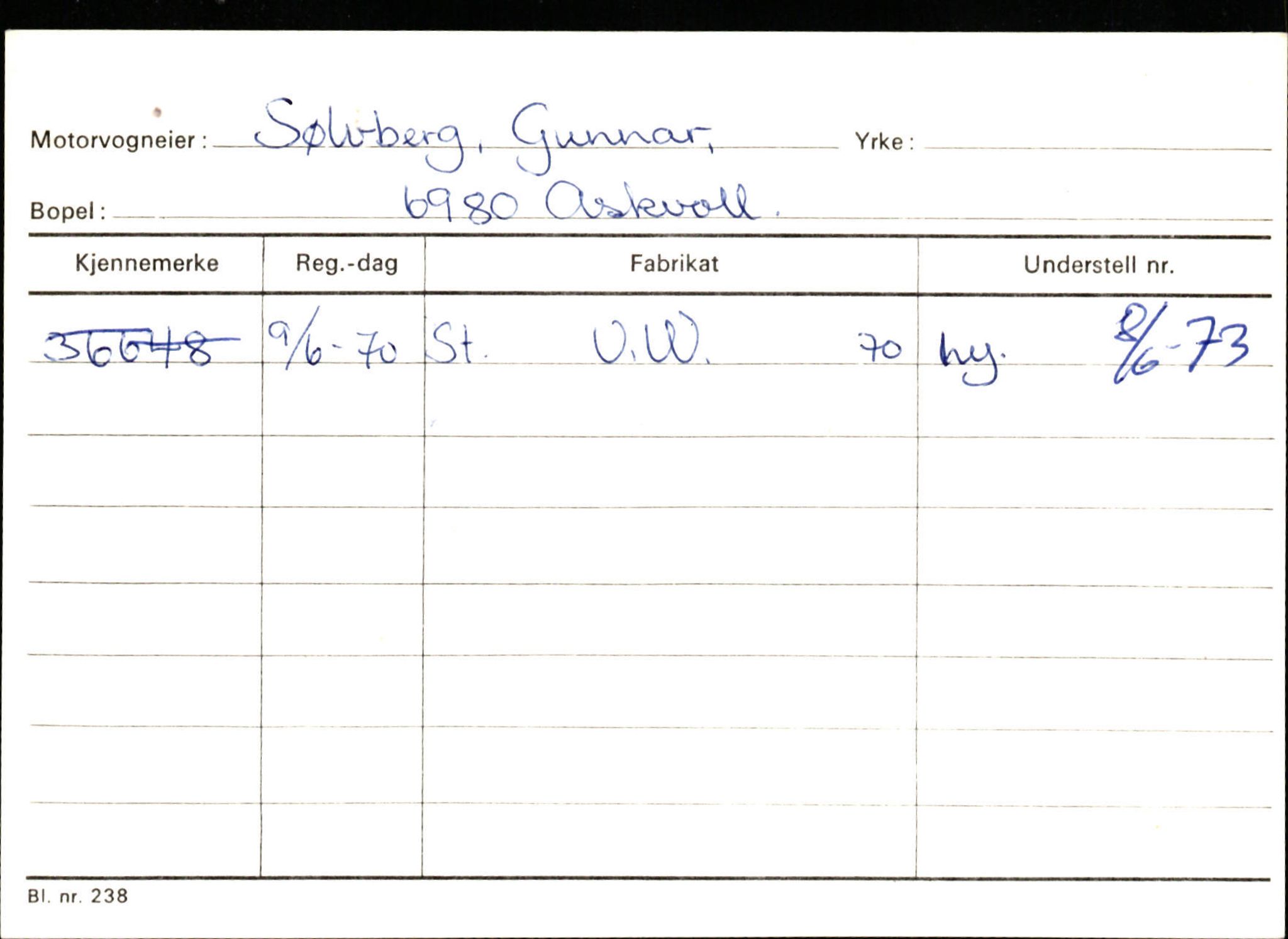 Statens vegvesen, Sogn og Fjordane vegkontor, AV/SAB-A-5301/4/F/L0132: Eigarregister Askvoll A-Å. Balestrand A-Å, 1945-1975, p. 1316