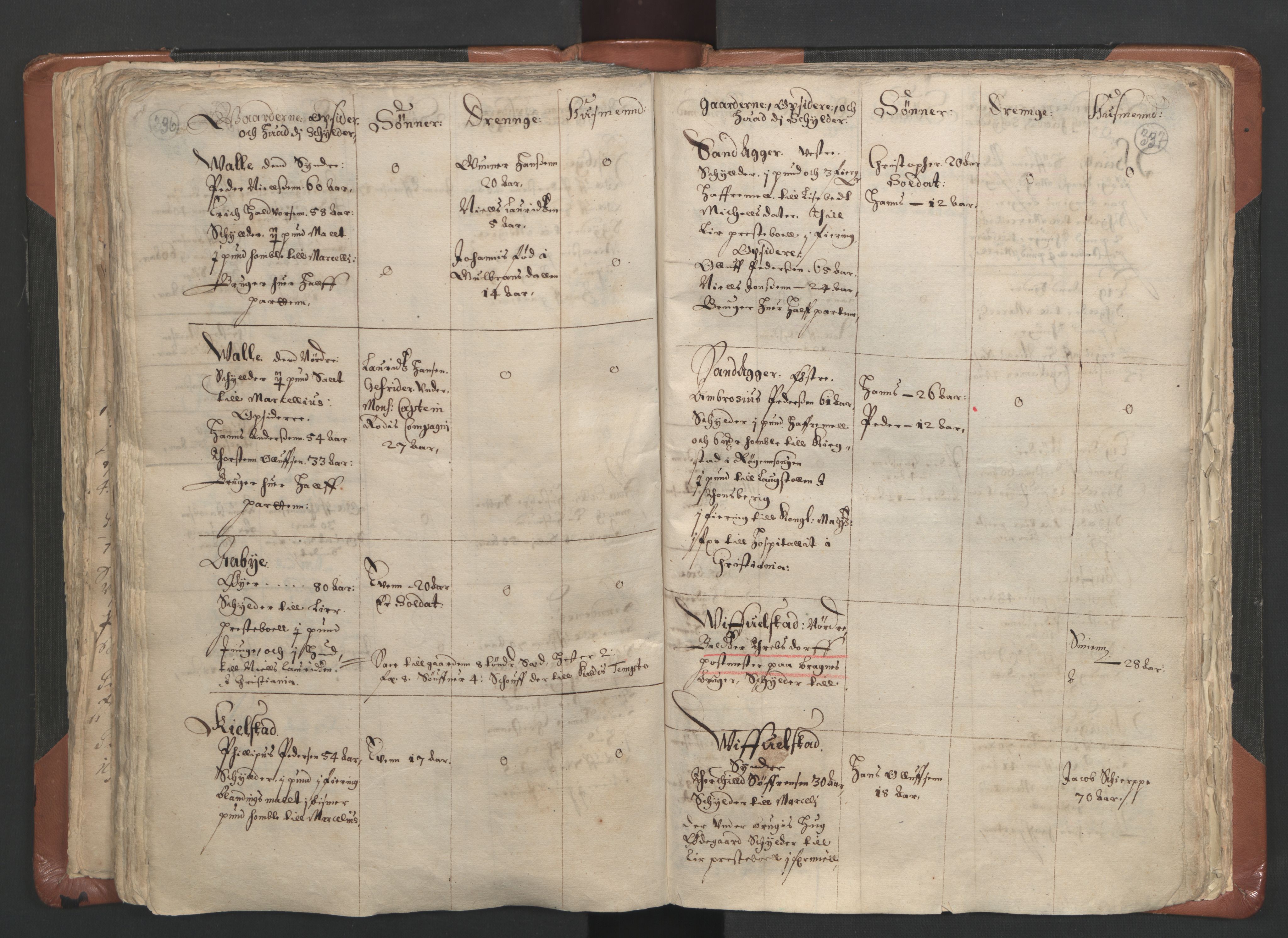 RA, Vicar's Census 1664-1666, no. 9: Bragernes deanery, 1664-1666, p. 336-337