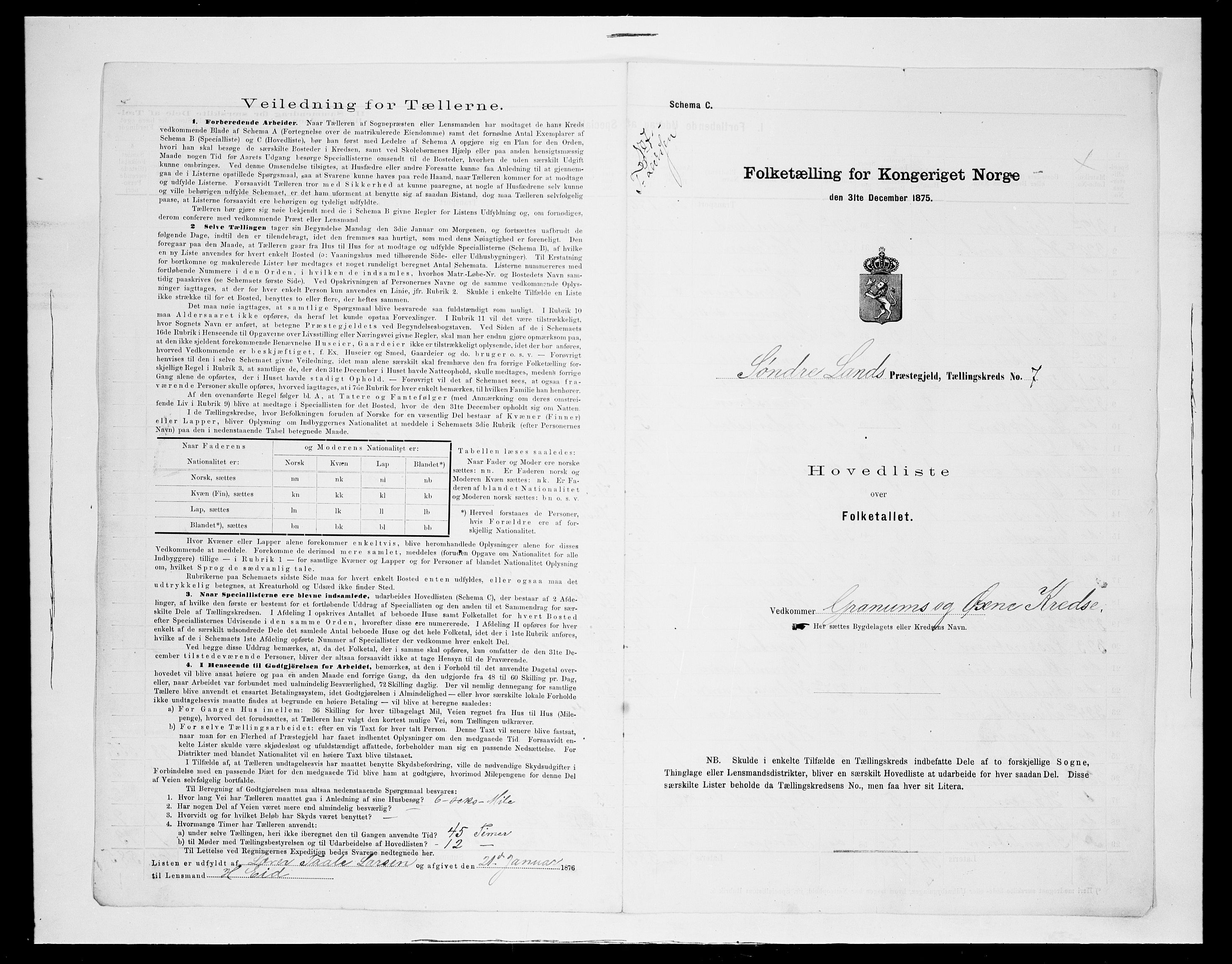 SAH, 1875 census for 0536P Søndre Land, 1875, p. 37