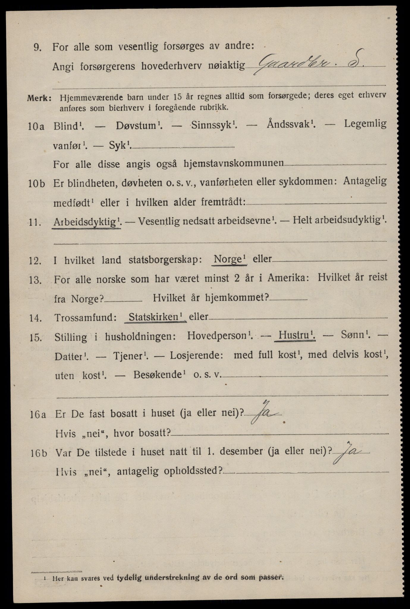 SAST, 1920 census for Sokndal, 1920, p. 4822