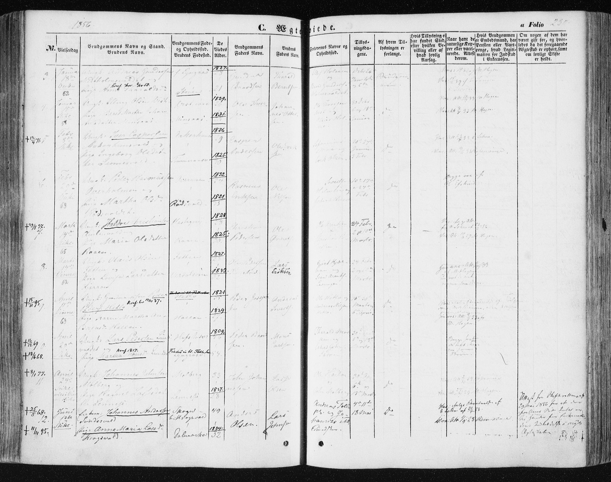 Ministerialprotokoller, klokkerbøker og fødselsregistre - Nord-Trøndelag, AV/SAT-A-1458/723/L0240: Parish register (official) no. 723A09, 1852-1860, p. 230