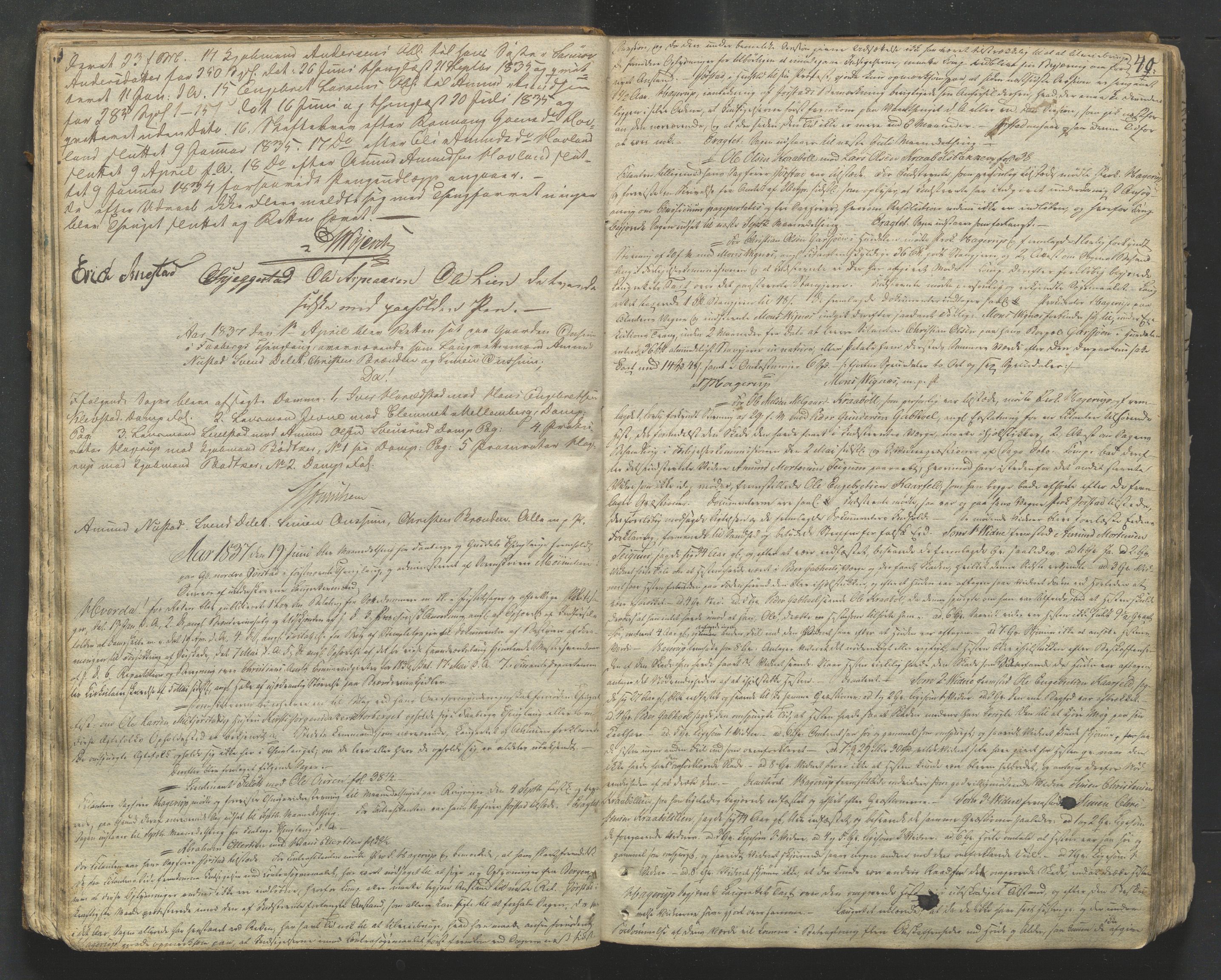 Mellom-Gudbrandsdal sorenskriveri, AV/SAH-TING-038/G/Gb/L0001: Tingbok, 1835-1849, p. 39b-40a