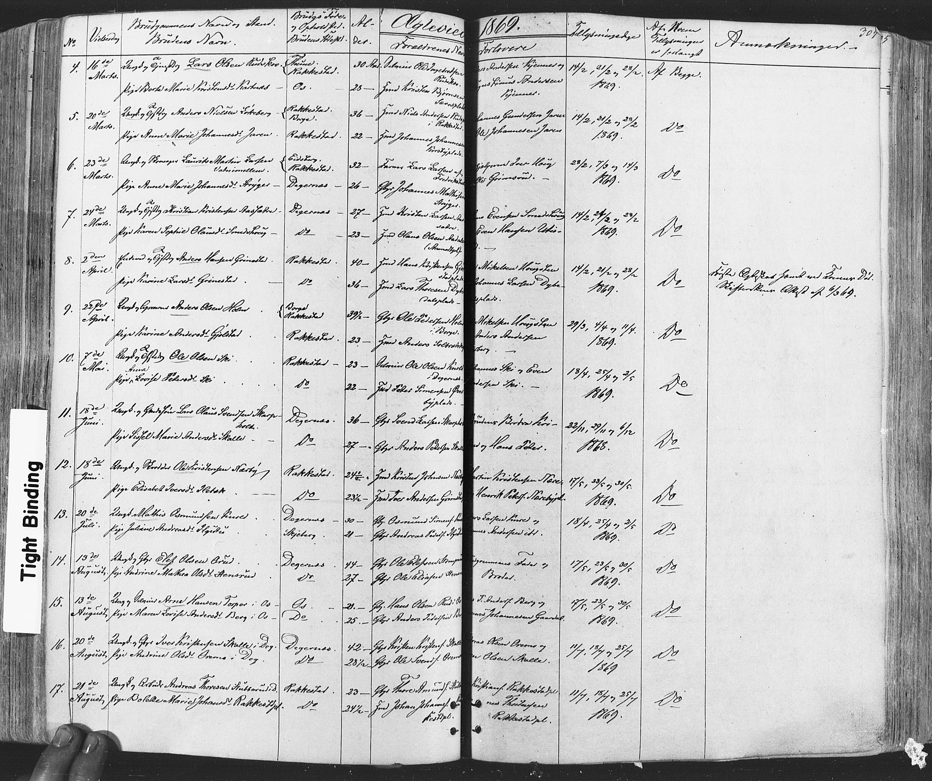 Rakkestad prestekontor Kirkebøker, SAO/A-2008/F/Fa/L0011: Parish register (official) no. I 11, 1862-1877, p. 304