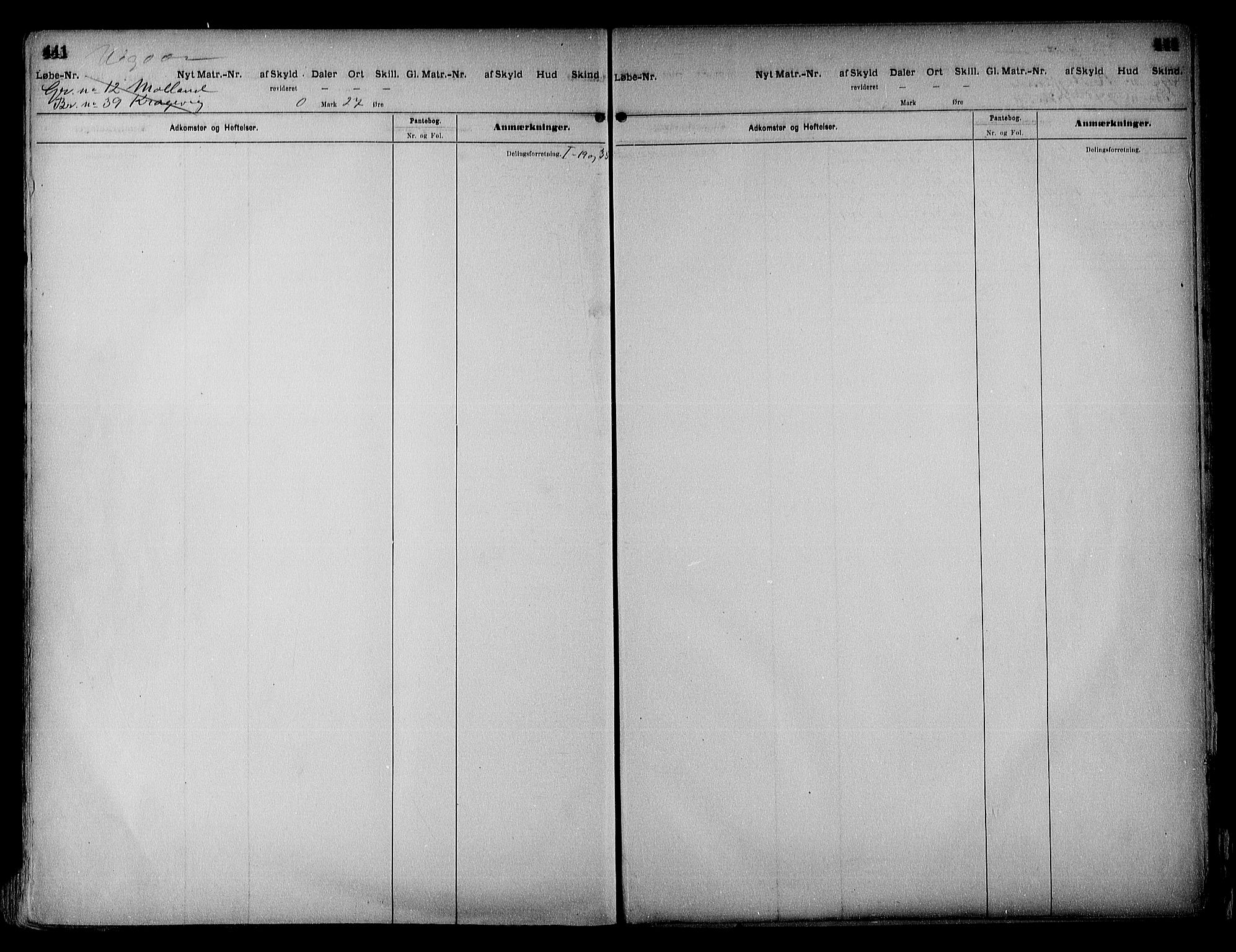 Vestre Nedenes/Sand sorenskriveri, SAK/1221-0010/G/Ga/L0018: Mortgage register no. 13b, 1872-1956, p. 441