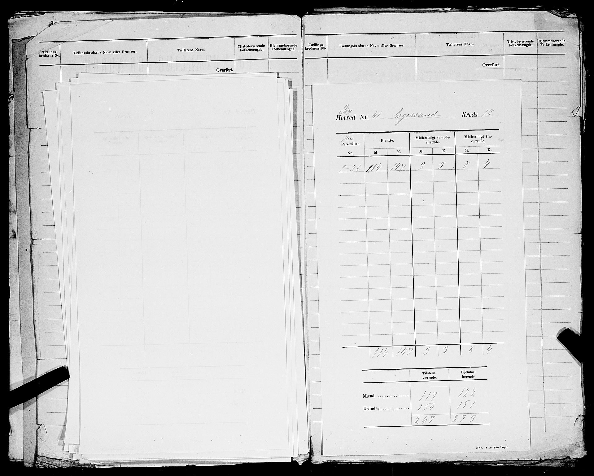 SAST, 1900 census for Egersund, 1900, p. 21