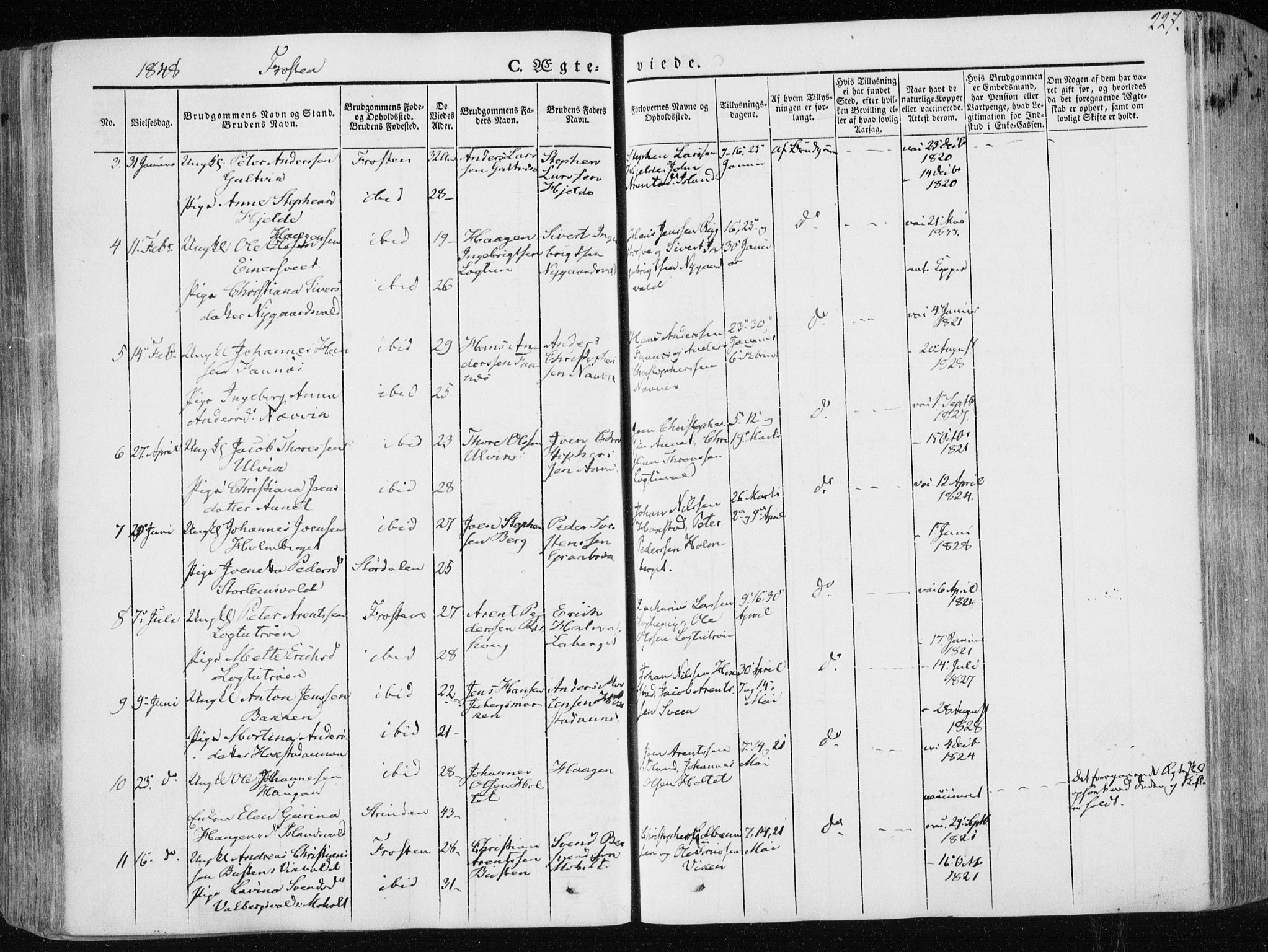 Ministerialprotokoller, klokkerbøker og fødselsregistre - Nord-Trøndelag, SAT/A-1458/713/L0115: Parish register (official) no. 713A06, 1838-1851, p. 227