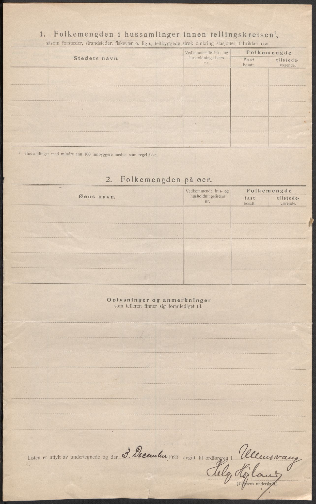 SAB, 1920 census for Ullensvang, 1920, p. 13