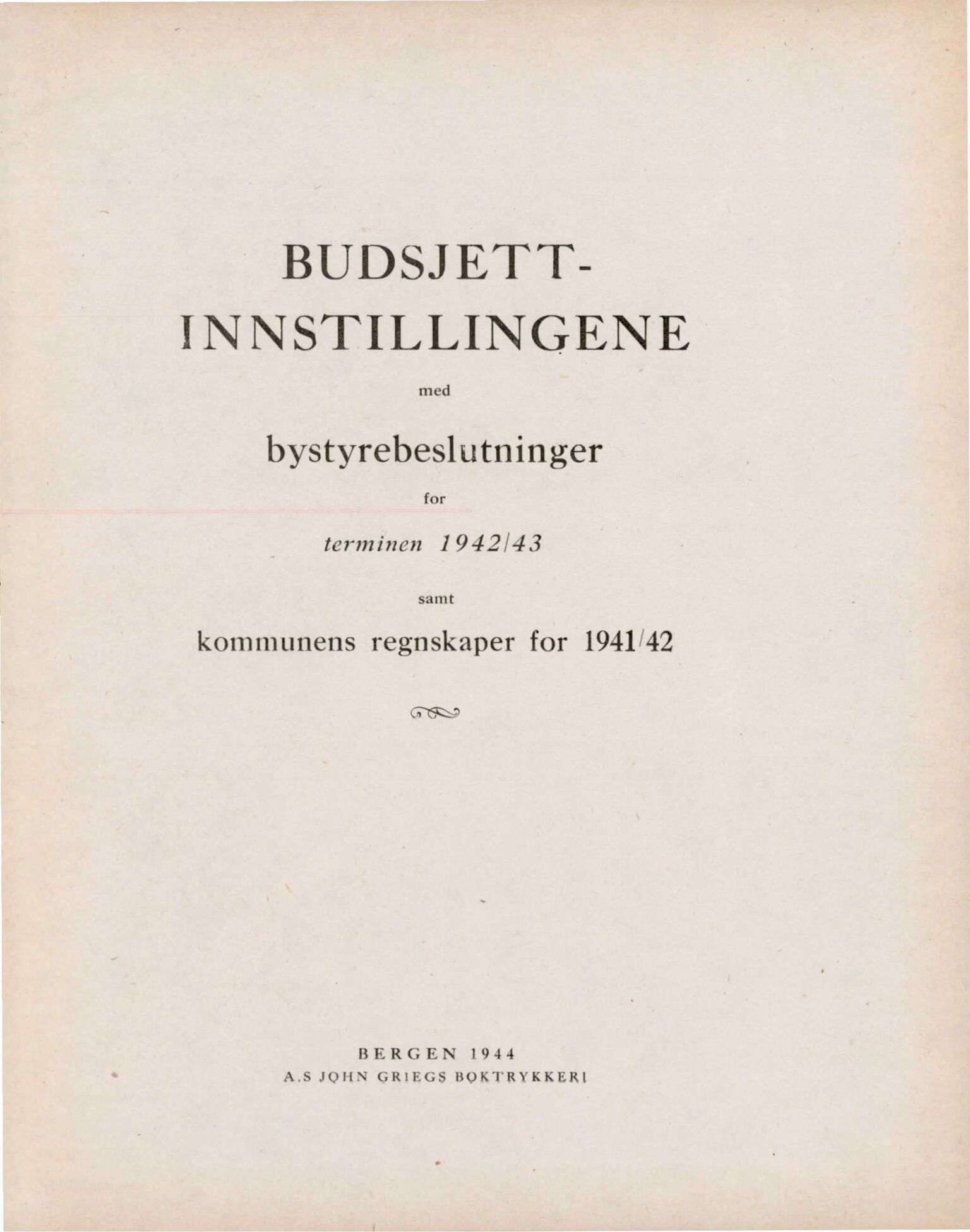 Bergen kommune. Formannskapet, BBA/A-0003/Ad/L0145: Bergens Kommuneforhandlinger, bind II, 1942