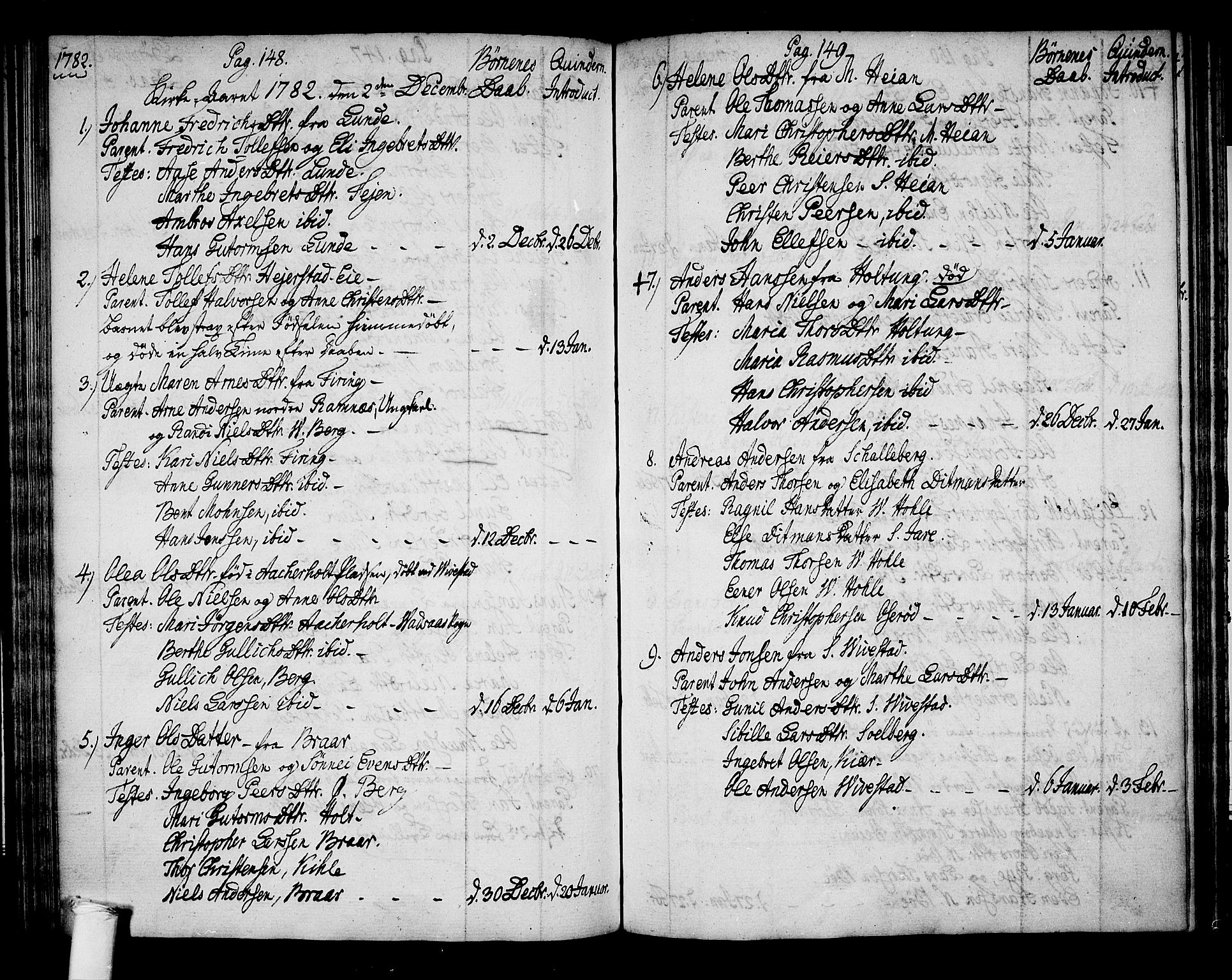 Ramnes kirkebøker, AV/SAKO-A-314/F/Fa/L0002: Parish register (official) no. I 2, 1773-1790, p. 148-149