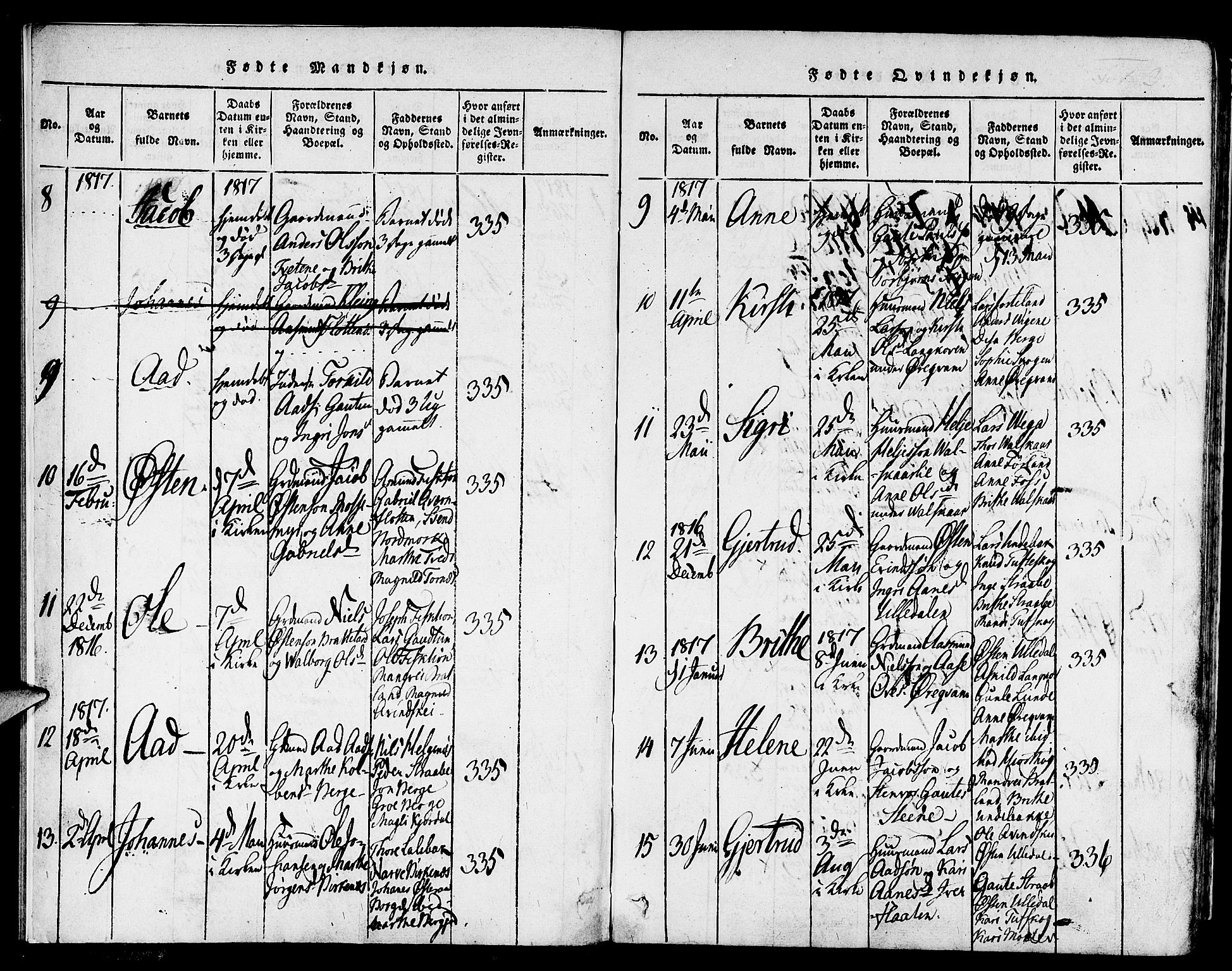 Suldal sokneprestkontor, SAST/A-101845/01/IV/L0006: Parish register (official) no. A 6, 1816-1836, p. 3