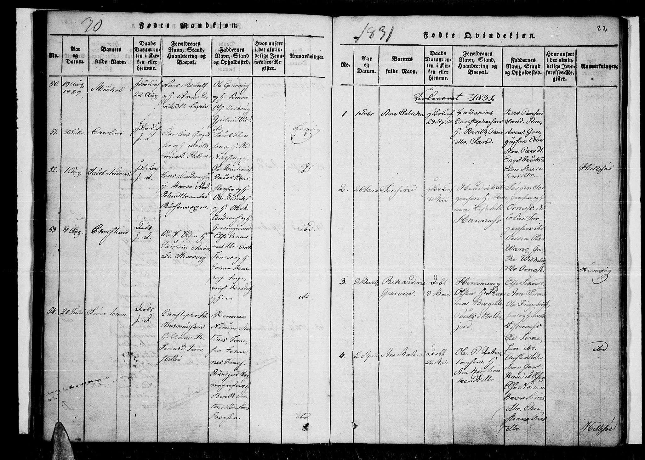 Lenvik sokneprestembete, SATØ/S-1310/H/Ha/Haa/L0003kirke: Parish register (official) no. 3, 1820-1831, p. 82