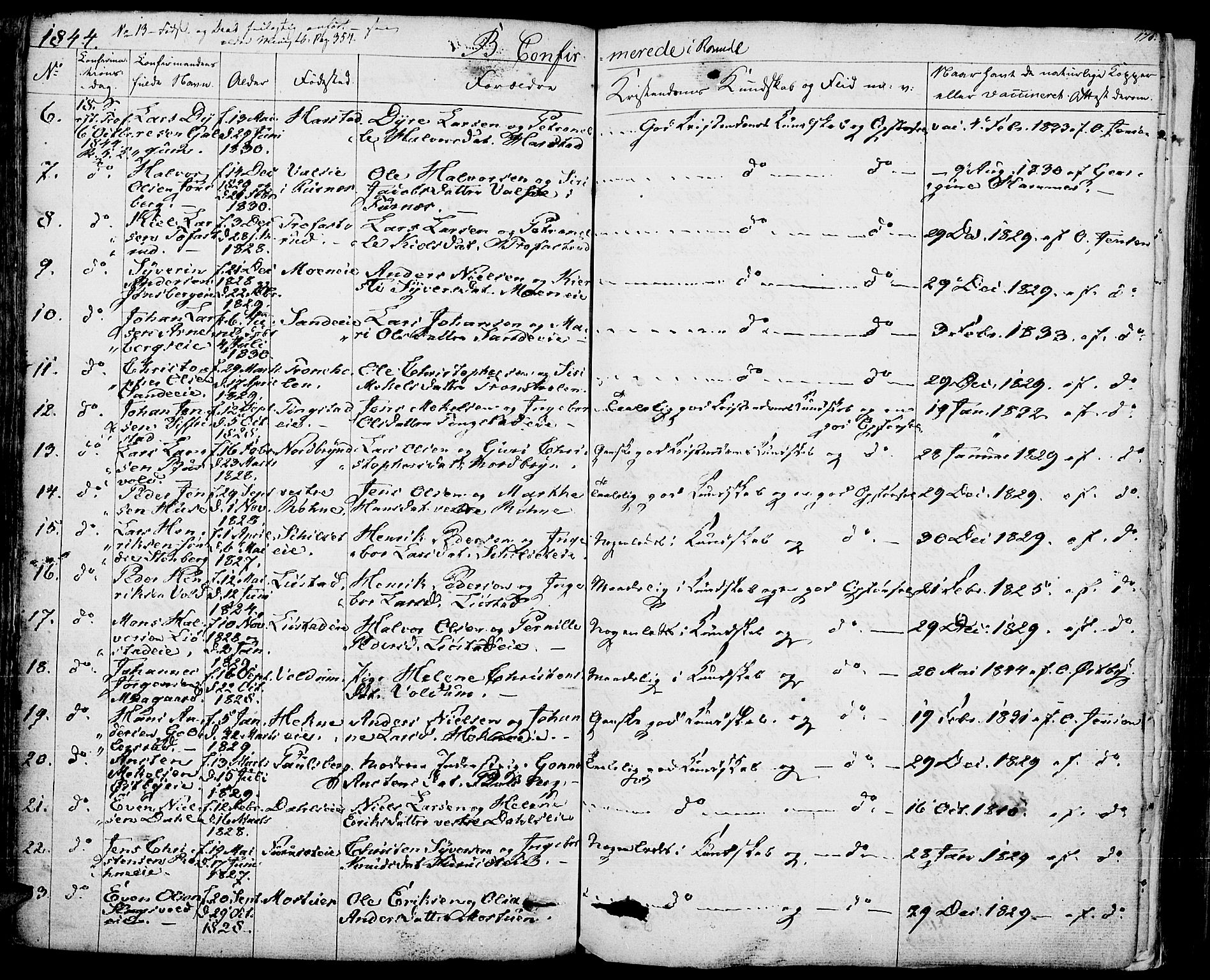 Romedal prestekontor, AV/SAH-PREST-004/K/L0003: Parish register (official) no. 3, 1829-1846, p. 176