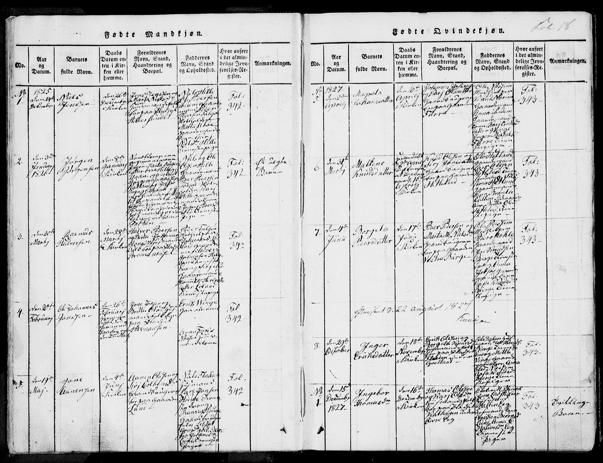 Nedstrand sokneprestkontor, AV/SAST-A-101841/01/IV: Parish register (official) no. A 7, 1816-1870, p. 18