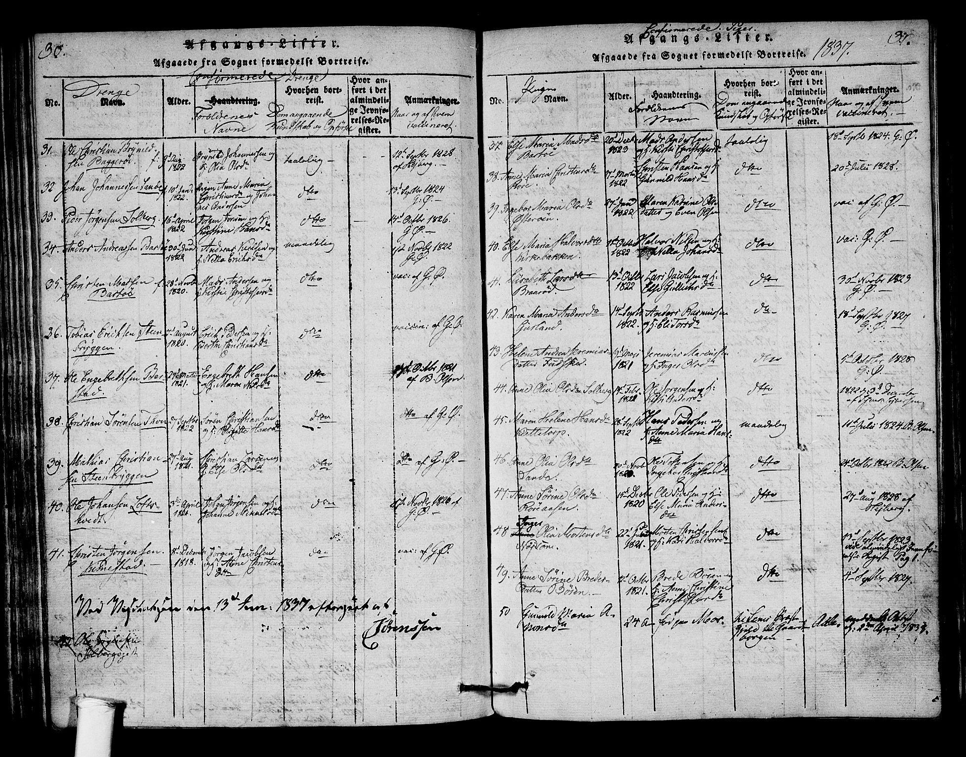 Borre kirkebøker, SAKO/A-338/F/Fa/L0004: Parish register (official) no. I 4, 1815-1845, p. 30-31