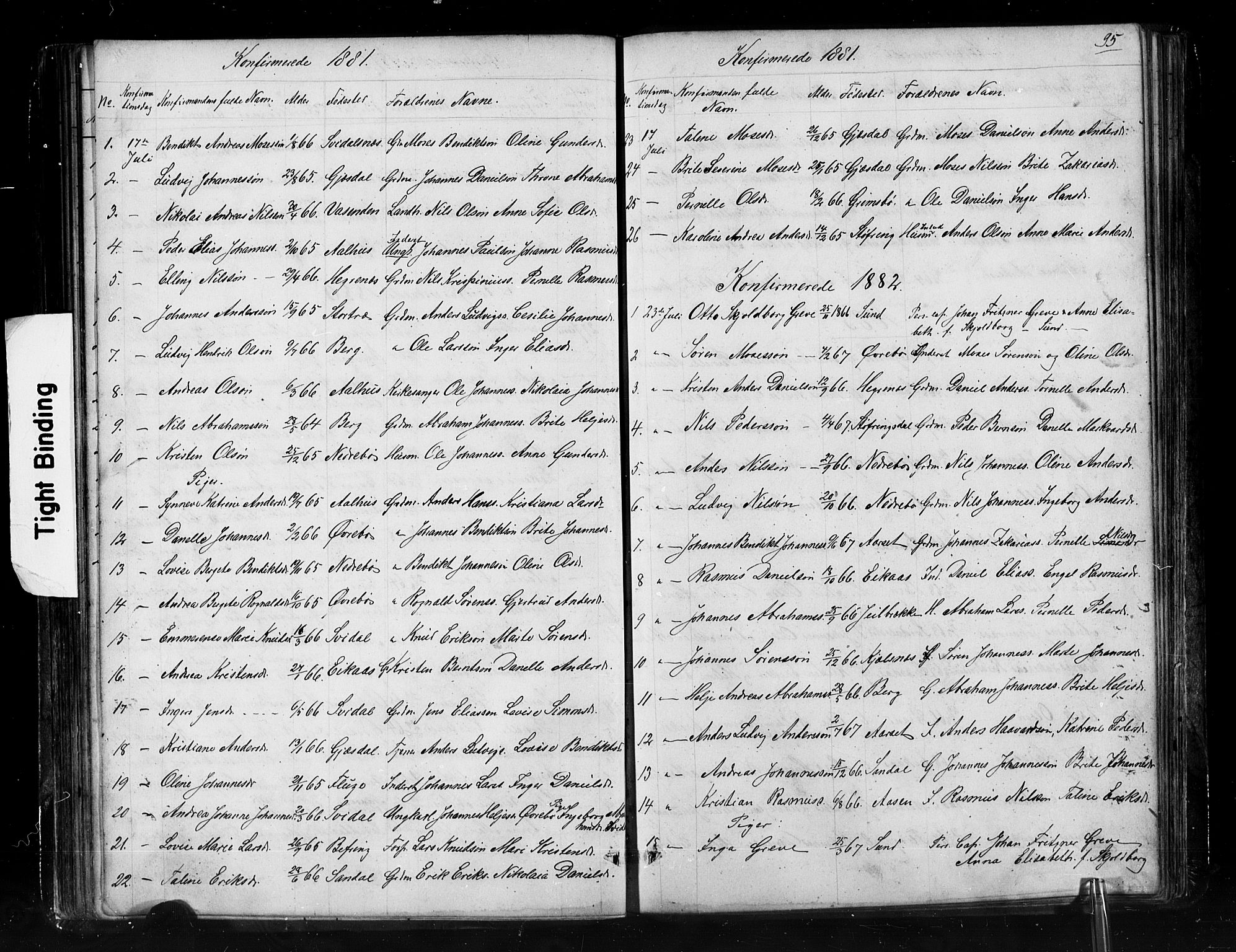 Jølster sokneprestembete, SAB/A-80701/H/Hab/Haba/L0001: Parish register (copy) no. A 1, 1853-1894, p. 95