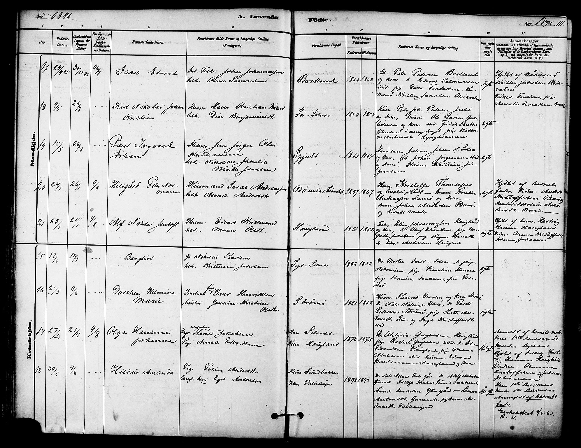 Ministerialprotokoller, klokkerbøker og fødselsregistre - Nordland, AV/SAT-A-1459/839/L0568: Parish register (official) no. 839A05, 1880-1902, p. 111