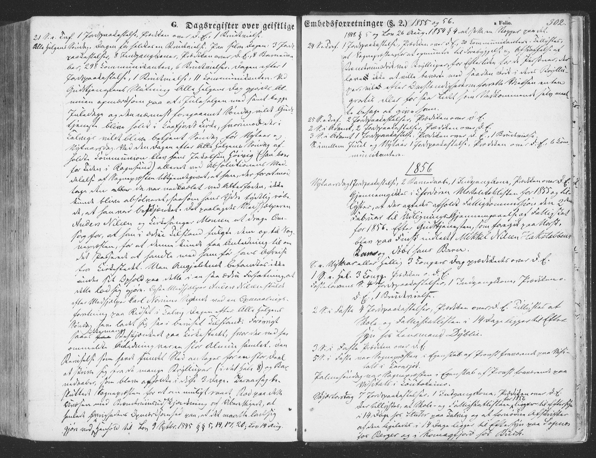 Talvik sokneprestkontor, SATØ/S-1337/H/Ha/L0010kirke: Parish register (official) no. 10, 1852-1864, p. 302