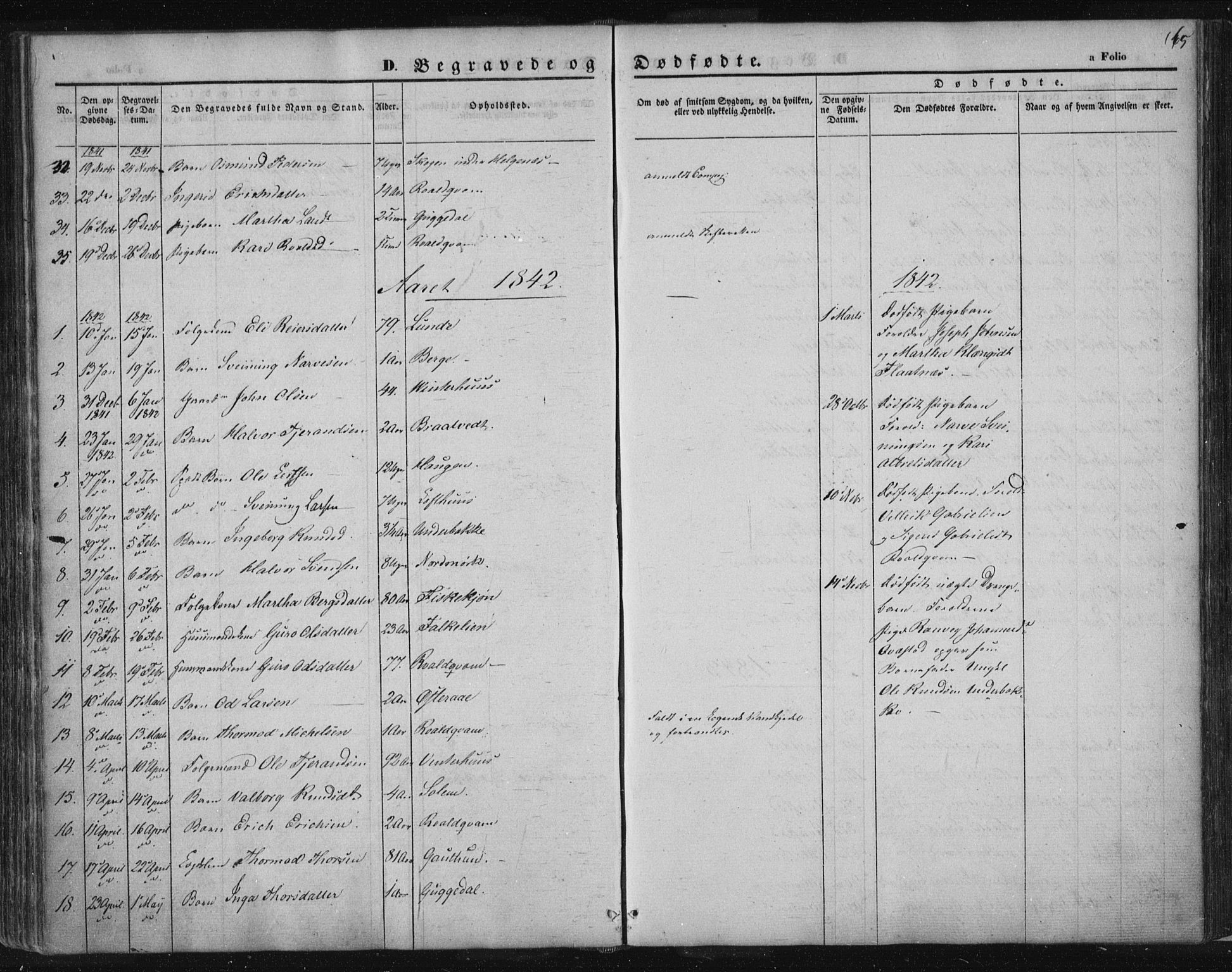 Suldal sokneprestkontor, SAST/A-101845/01/IV/L0008: Parish register (official) no. A 8, 1836-1853, p. 165