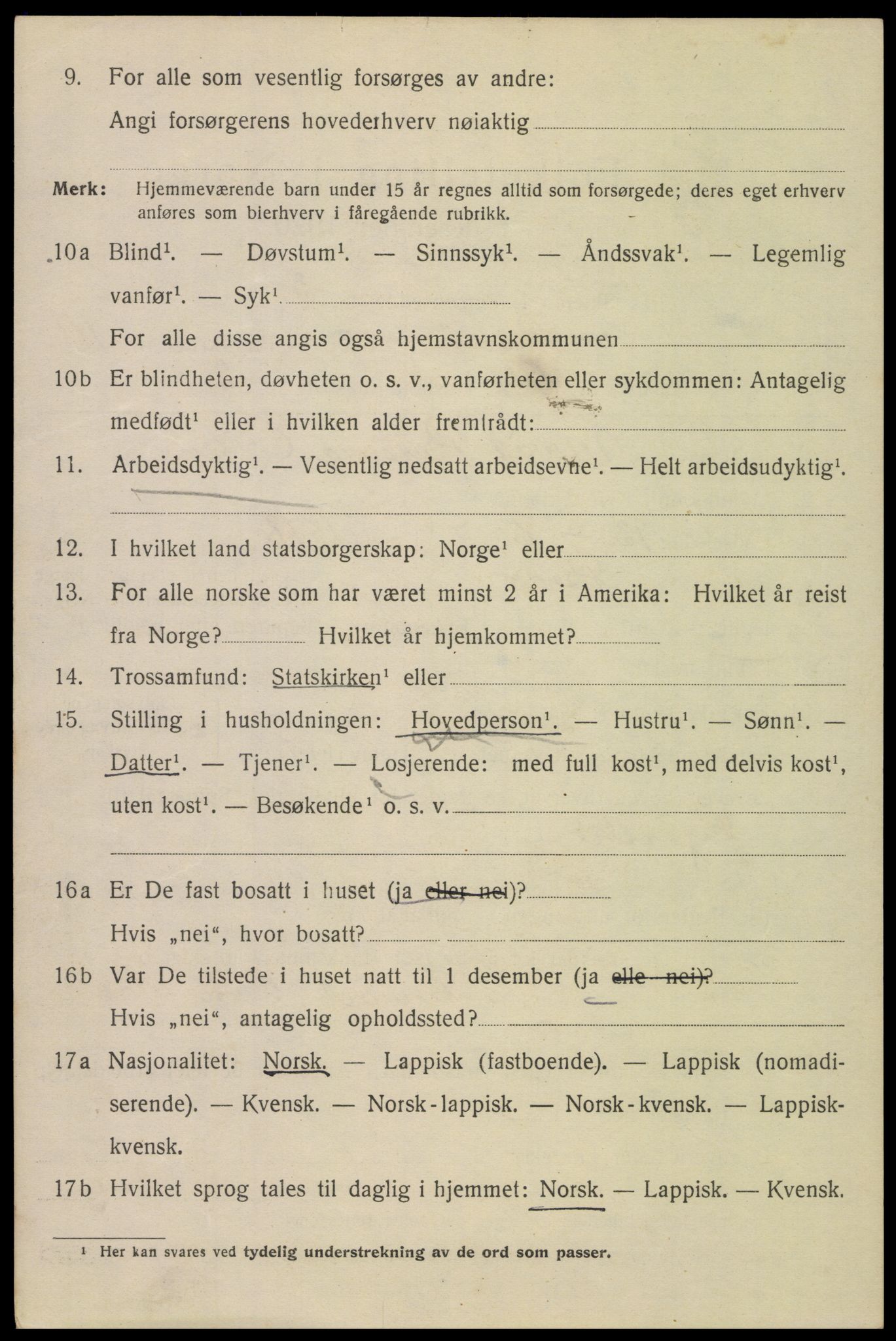 SAT, 1920 census for Bodø, 1920, p. 6996