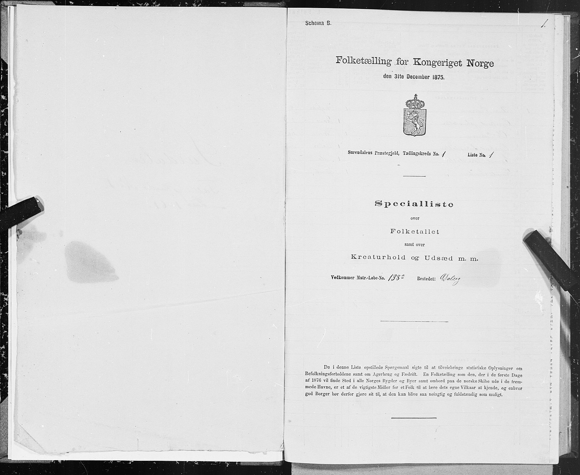 SAT, 1875 census for 1566P Surnadal, 1875, p. 1001