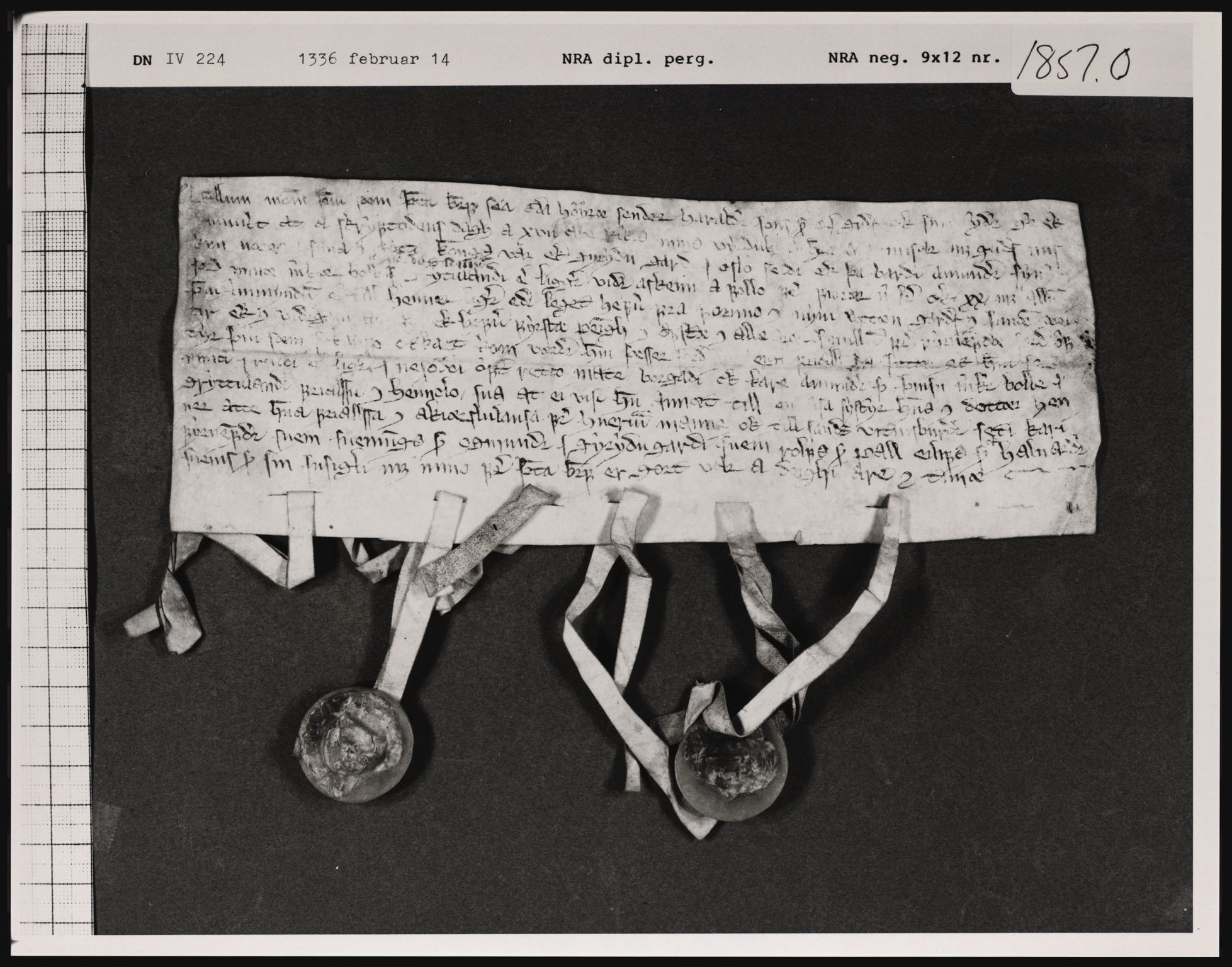 Riksarkivets diplomsamling, AV/RA-EA-5965/F01/F01a/L0037: Dokumenter, 1336, p. 1