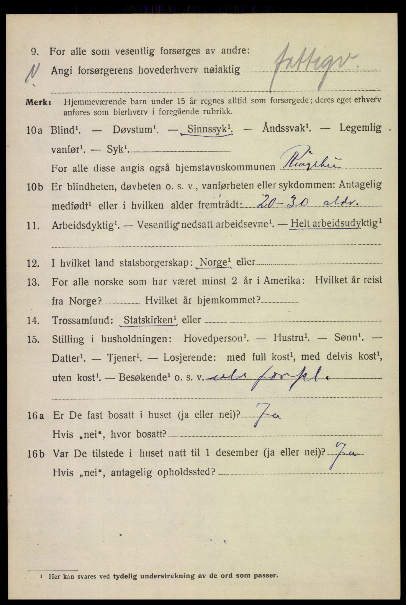 SAH, 1920 census for Sør-Odal, 1920, p. 17000