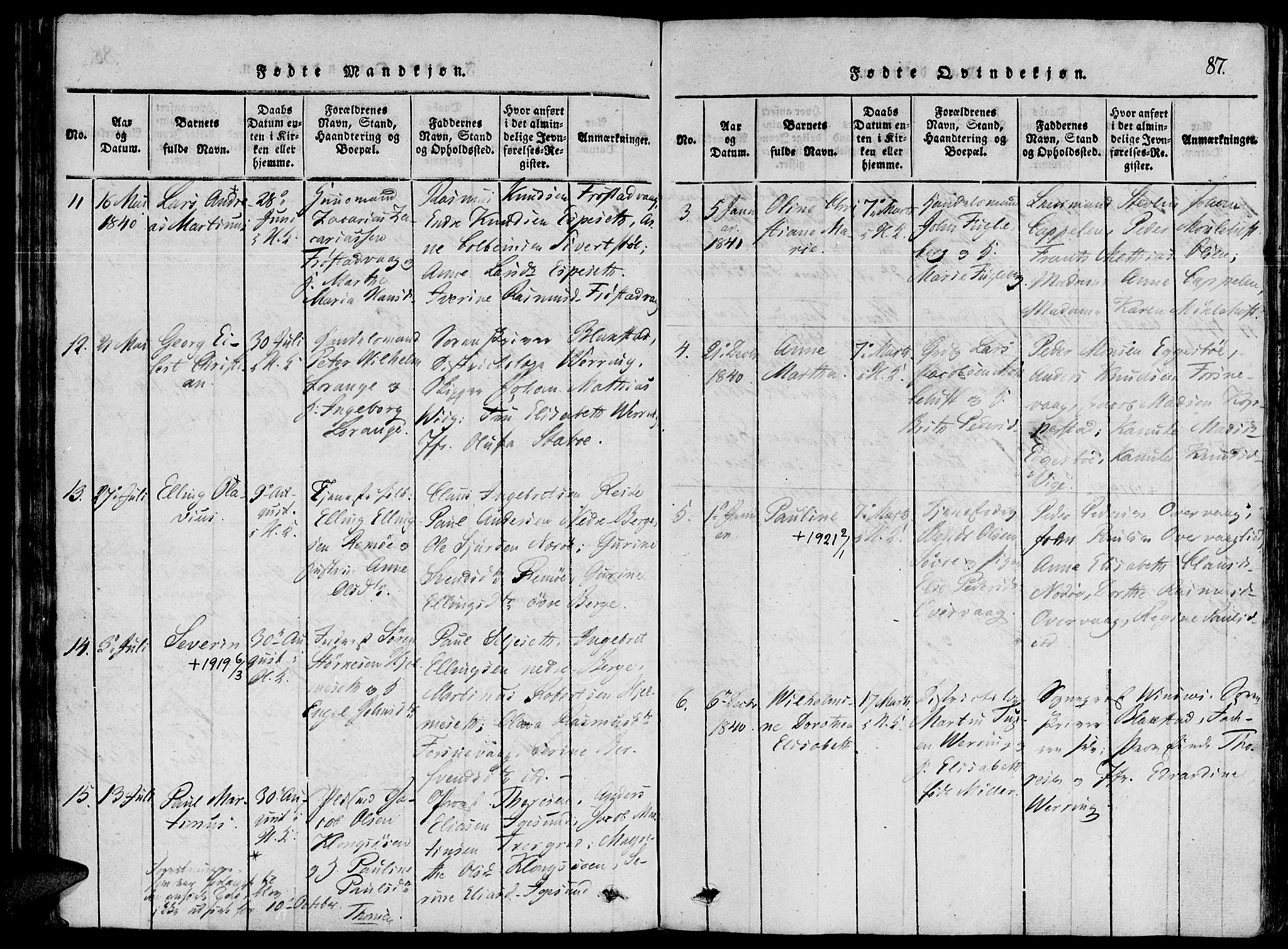 Ministerialprotokoller, klokkerbøker og fødselsregistre - Møre og Romsdal, SAT/A-1454/507/L0069: Parish register (official) no. 507A04, 1816-1841, p. 87