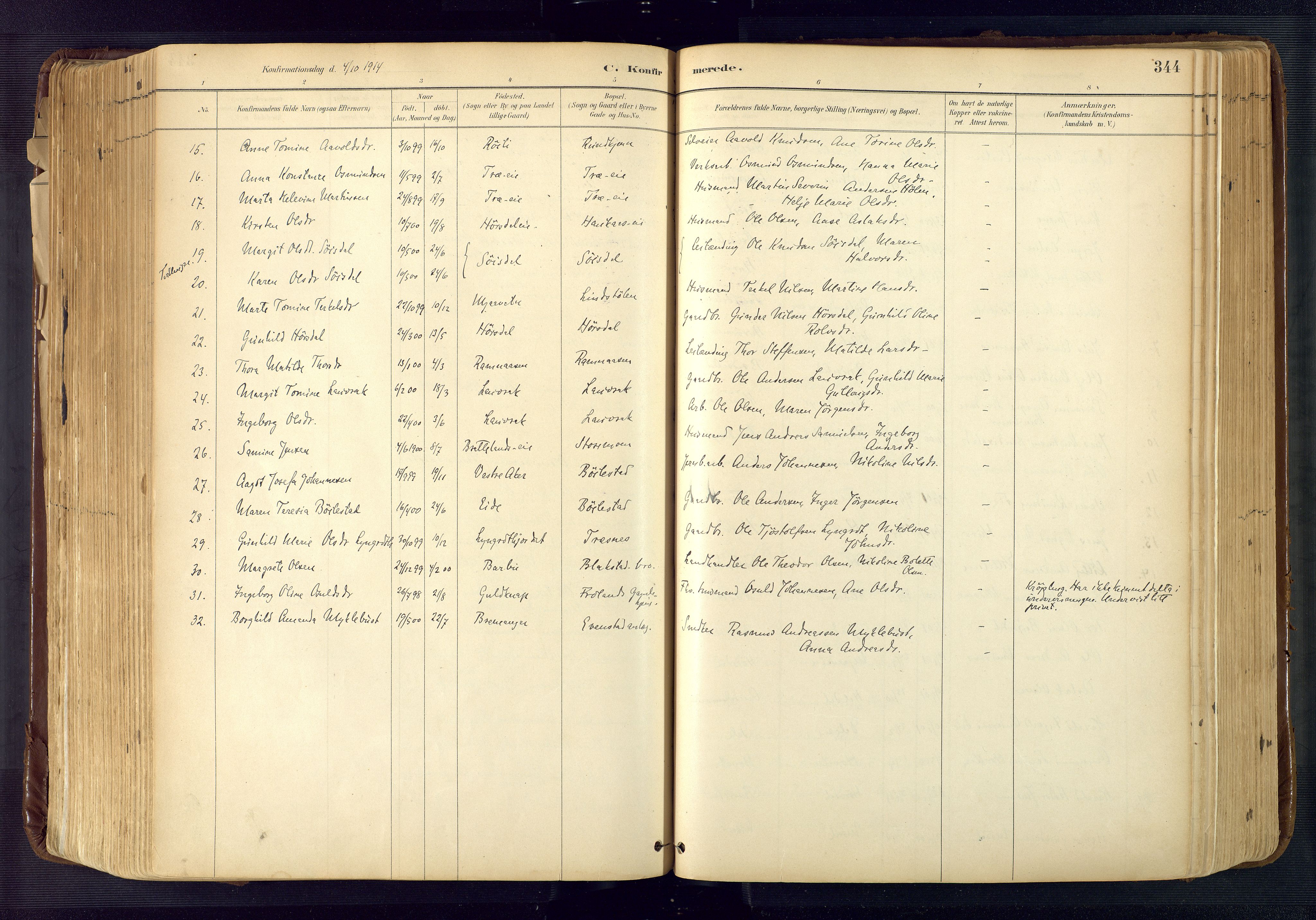 Froland sokneprestkontor, SAK/1111-0013/F/Fa/L0005: Parish register (official) no. A 5, 1882-1921, p. 344