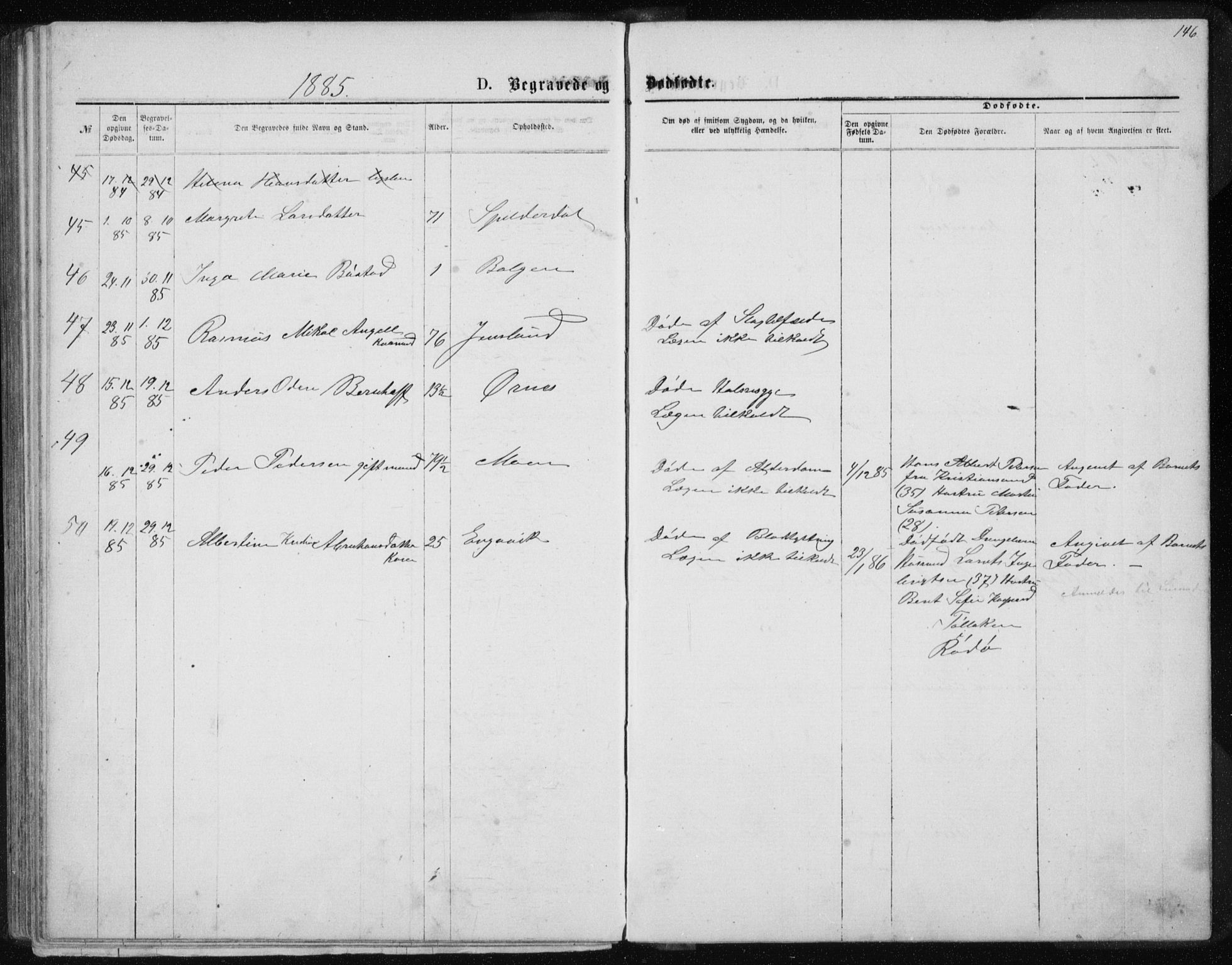 Ministerialprotokoller, klokkerbøker og fødselsregistre - Nordland, AV/SAT-A-1459/843/L0635: Parish register (copy) no. 843C04, 1872-1887, p. 146