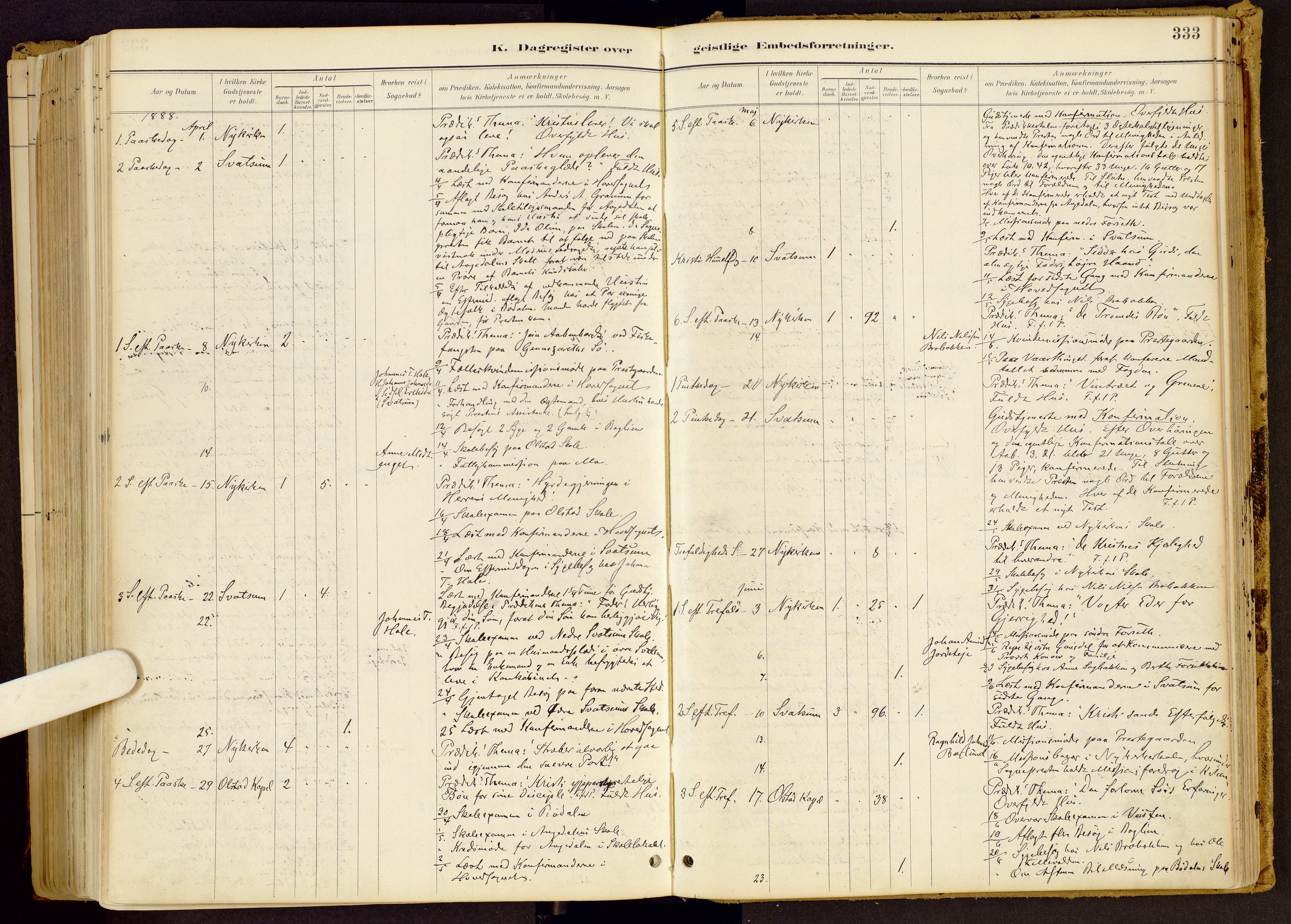 Vestre Gausdal prestekontor, SAH/PREST-094/H/Ha/Haa/L0001: Parish register (official) no. 1, 1887-1914, p. 333