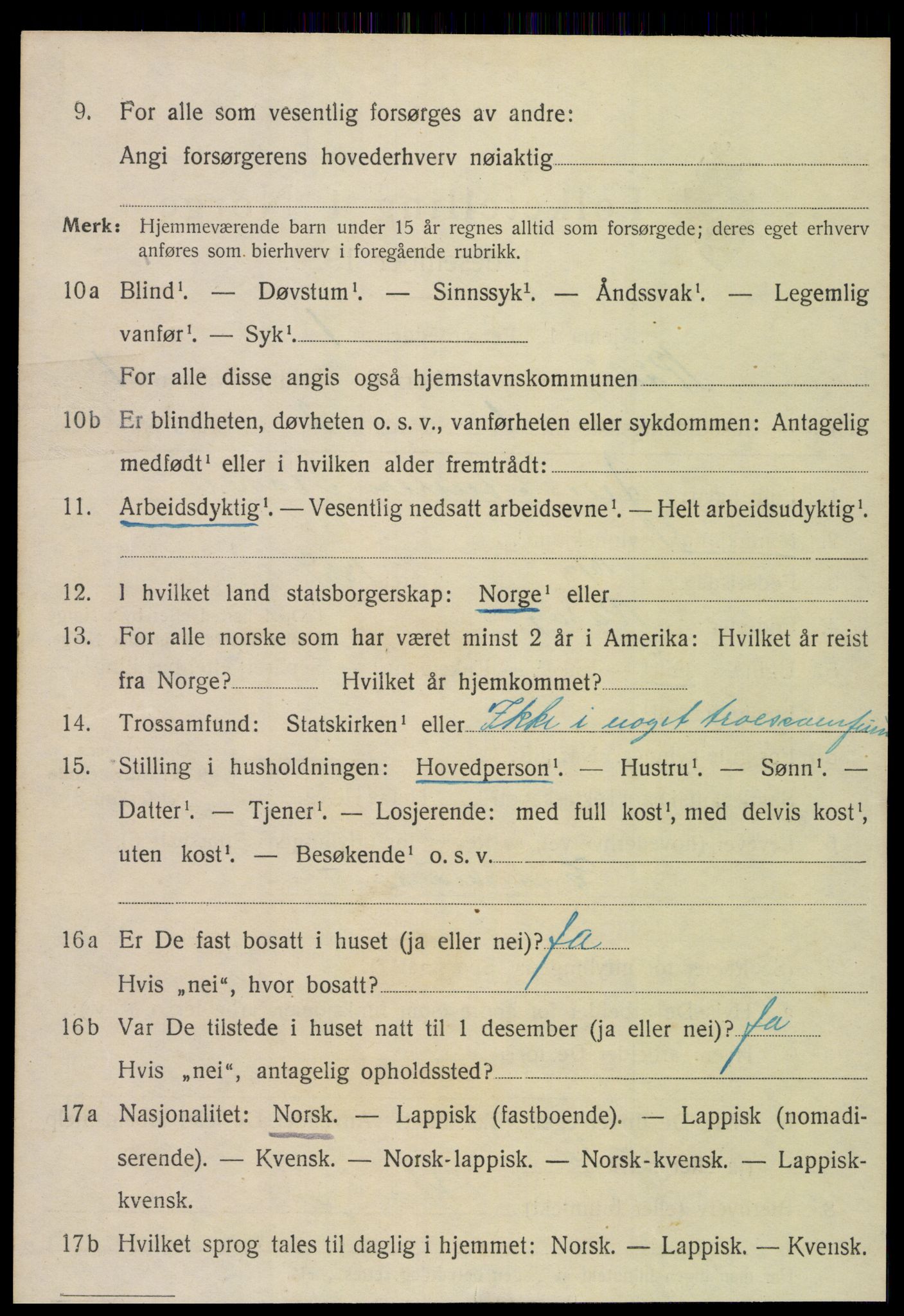 SAT, 1920 census for Rødøy, 1920, p. 967