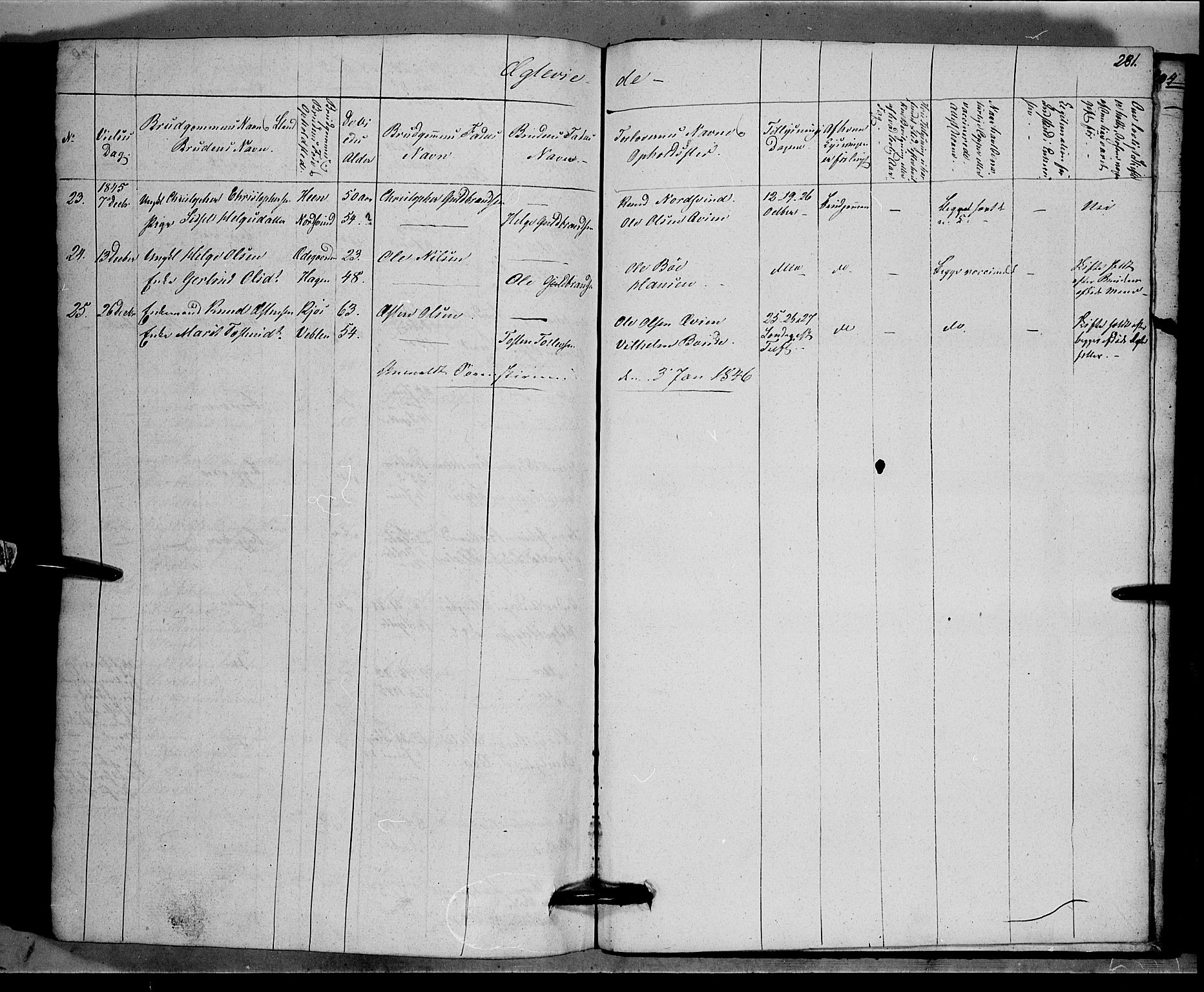 Vang prestekontor, Valdres, AV/SAH-PREST-140/H/Ha/L0005: Parish register (official) no. 5, 1831-1845, p. 281