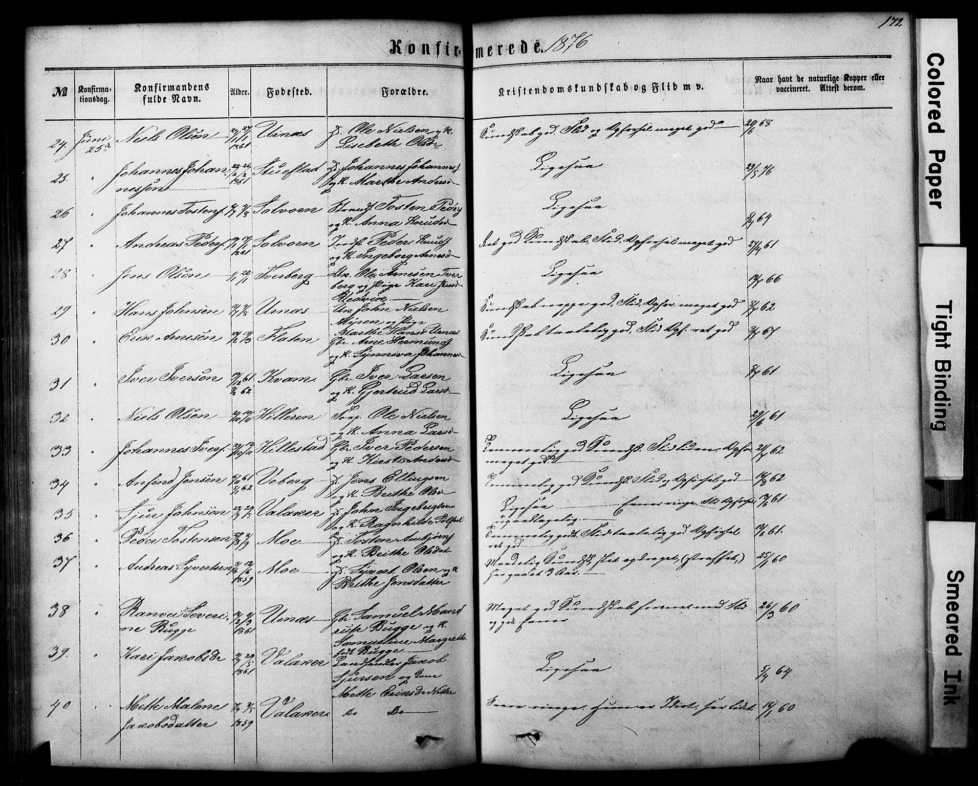 Hafslo sokneprestembete, AV/SAB-A-80301/H/Hab/Haba/L0001: Parish register (copy) no. A 1, 1866-1908, p. 172