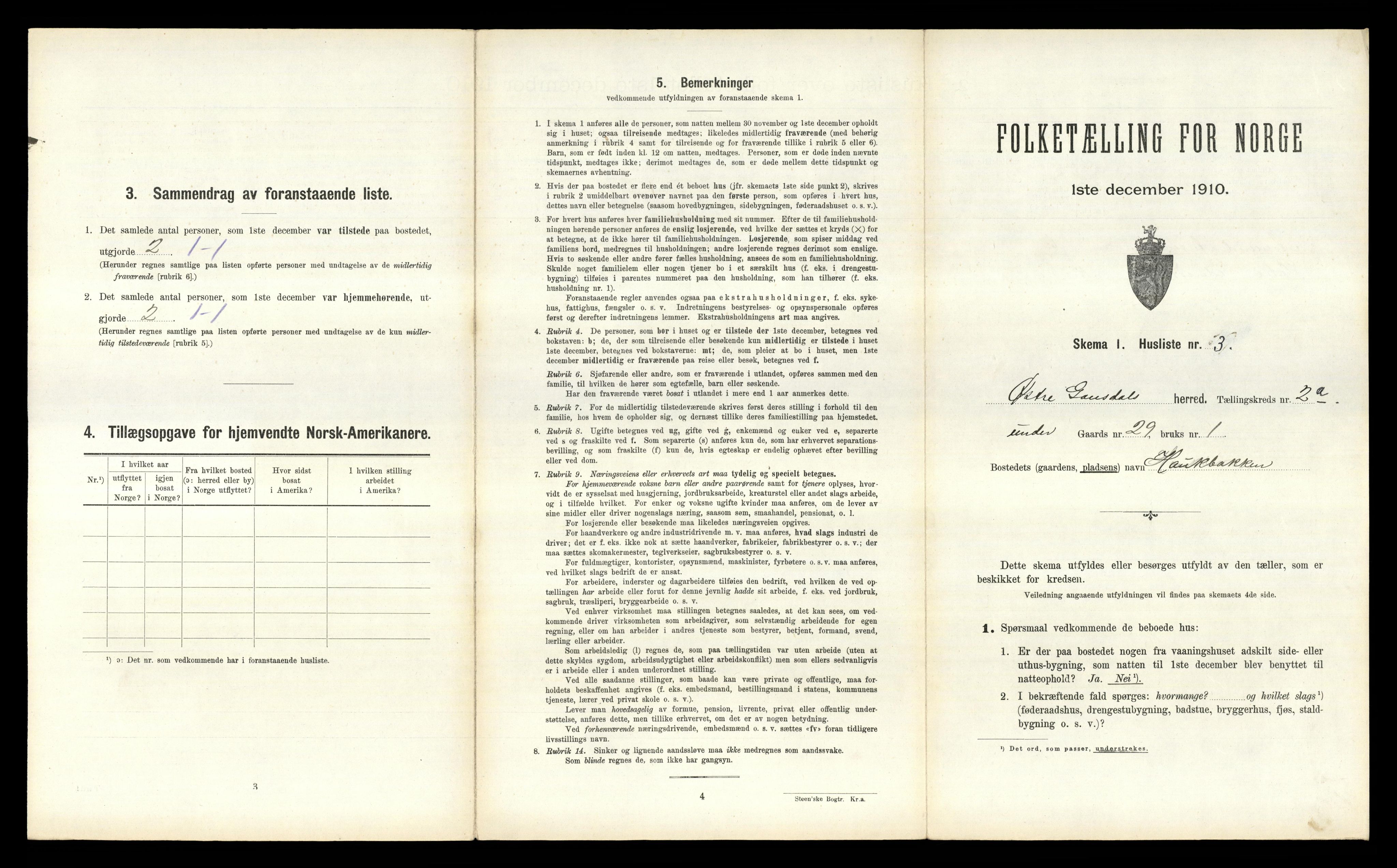 RA, 1910 census for Østre Gausdal, 1910, p. 324