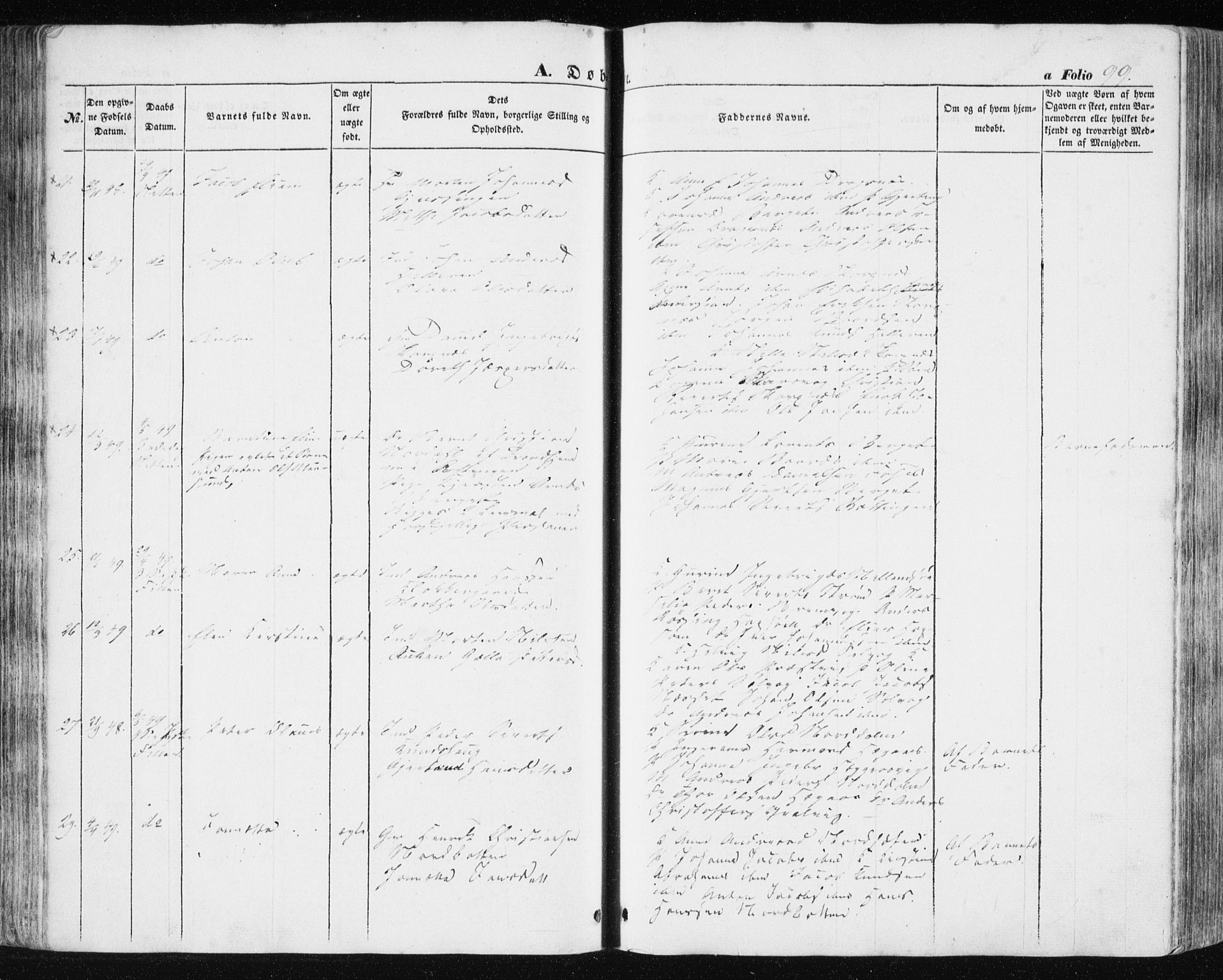 Ministerialprotokoller, klokkerbøker og fødselsregistre - Sør-Trøndelag, AV/SAT-A-1456/634/L0529: Parish register (official) no. 634A05, 1843-1851, p. 99