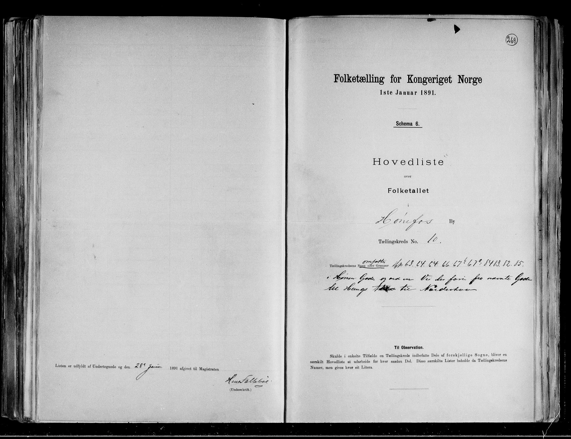 RA, 1891 census for 0601 Hønefoss, 1891, p. 46