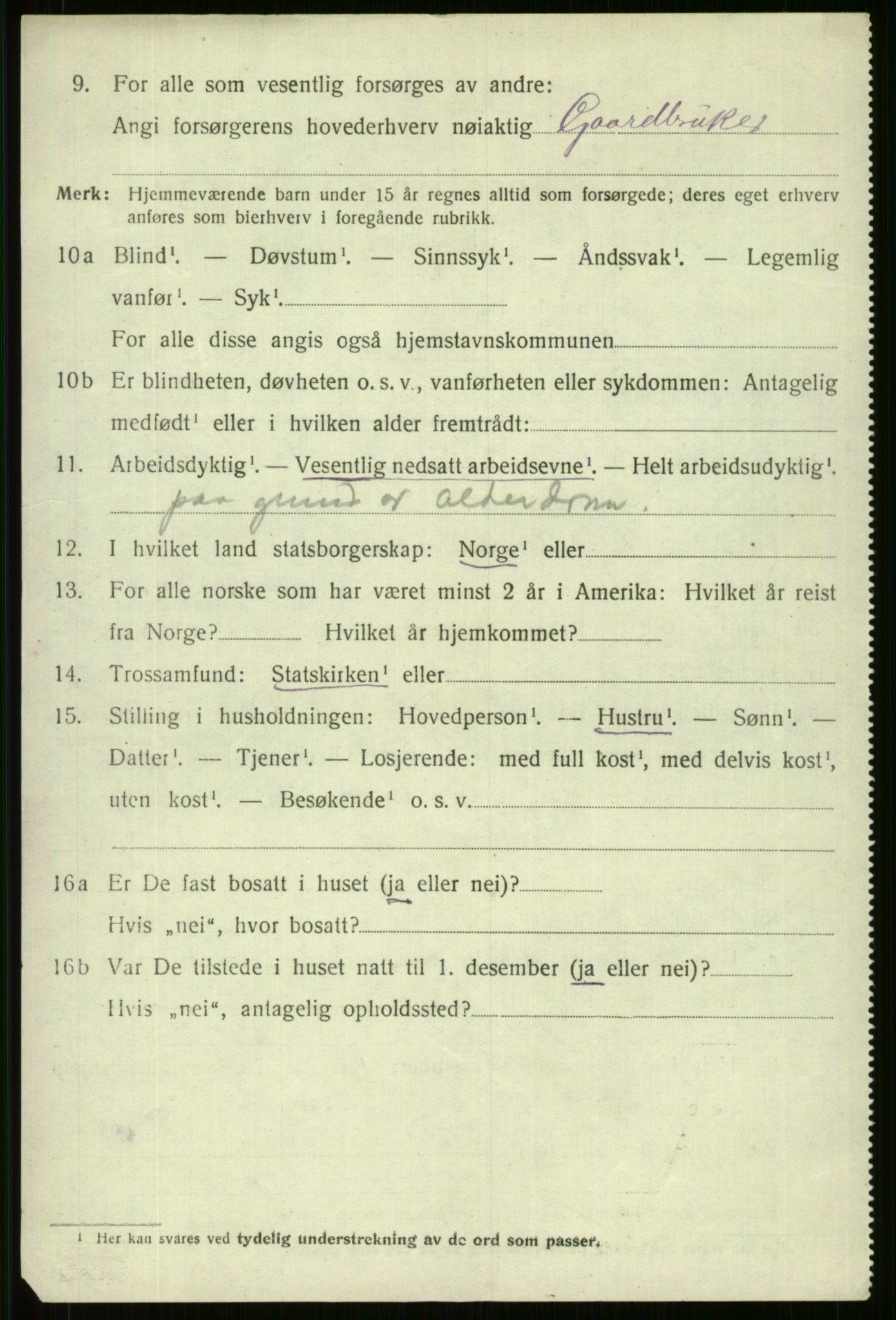 SAB, 1920 census for Voss, 1920, p. 14404